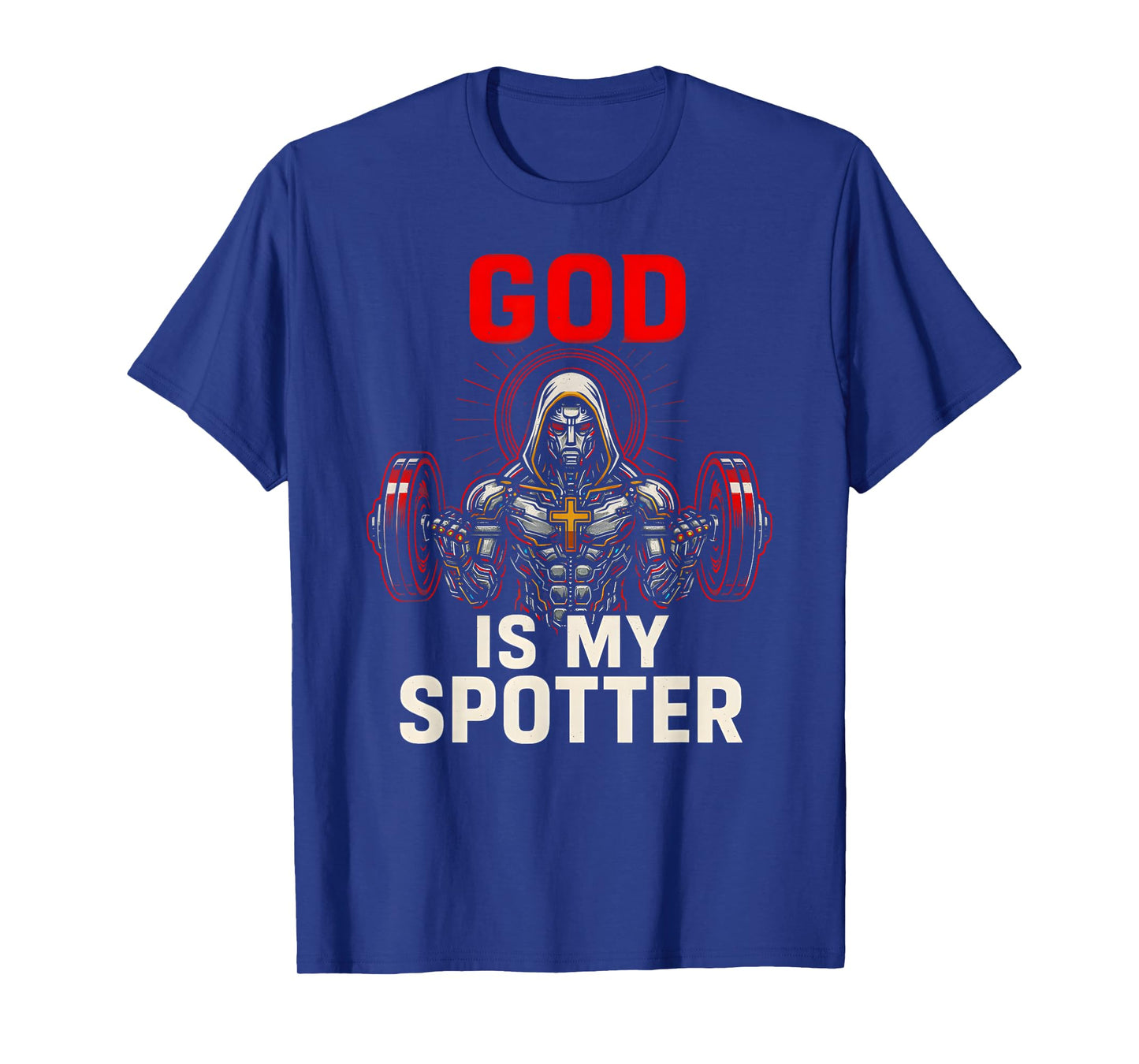Christian Fitness God is My Spotter Cool Mens Religious T-Shirt