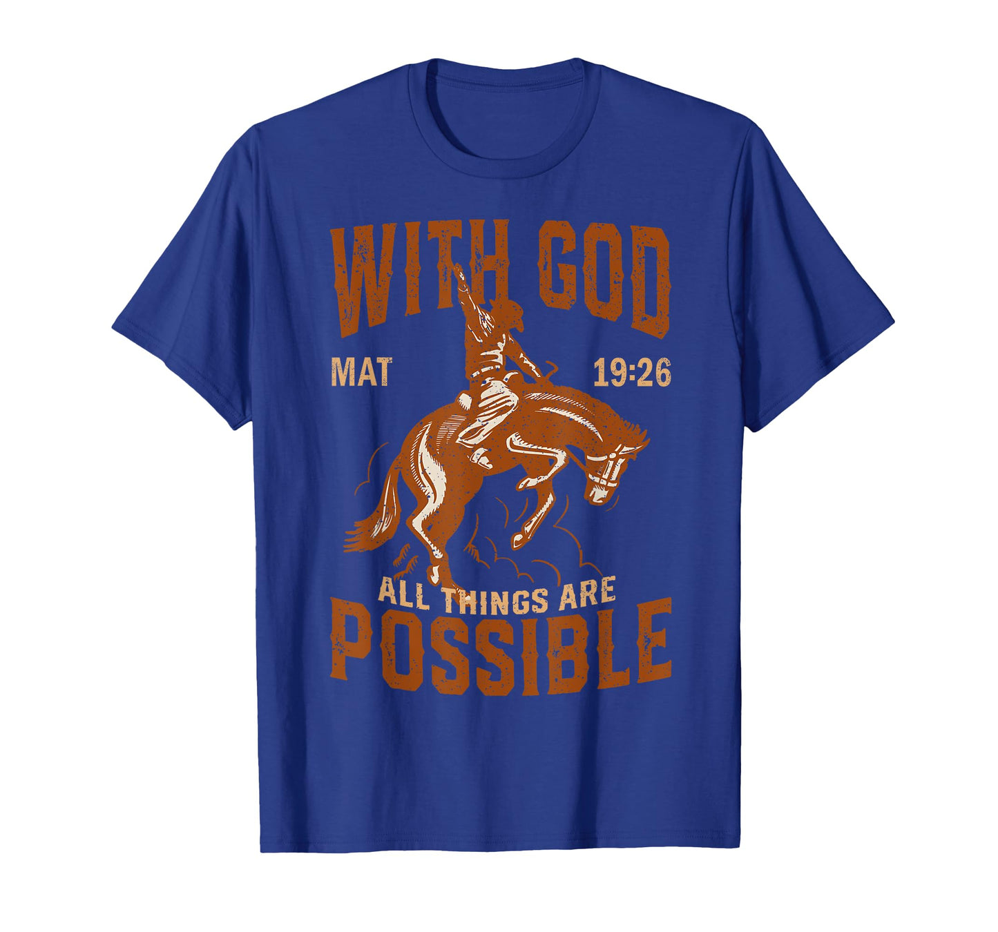 with God All Things are Possible Horse Western Christian T-Shirt