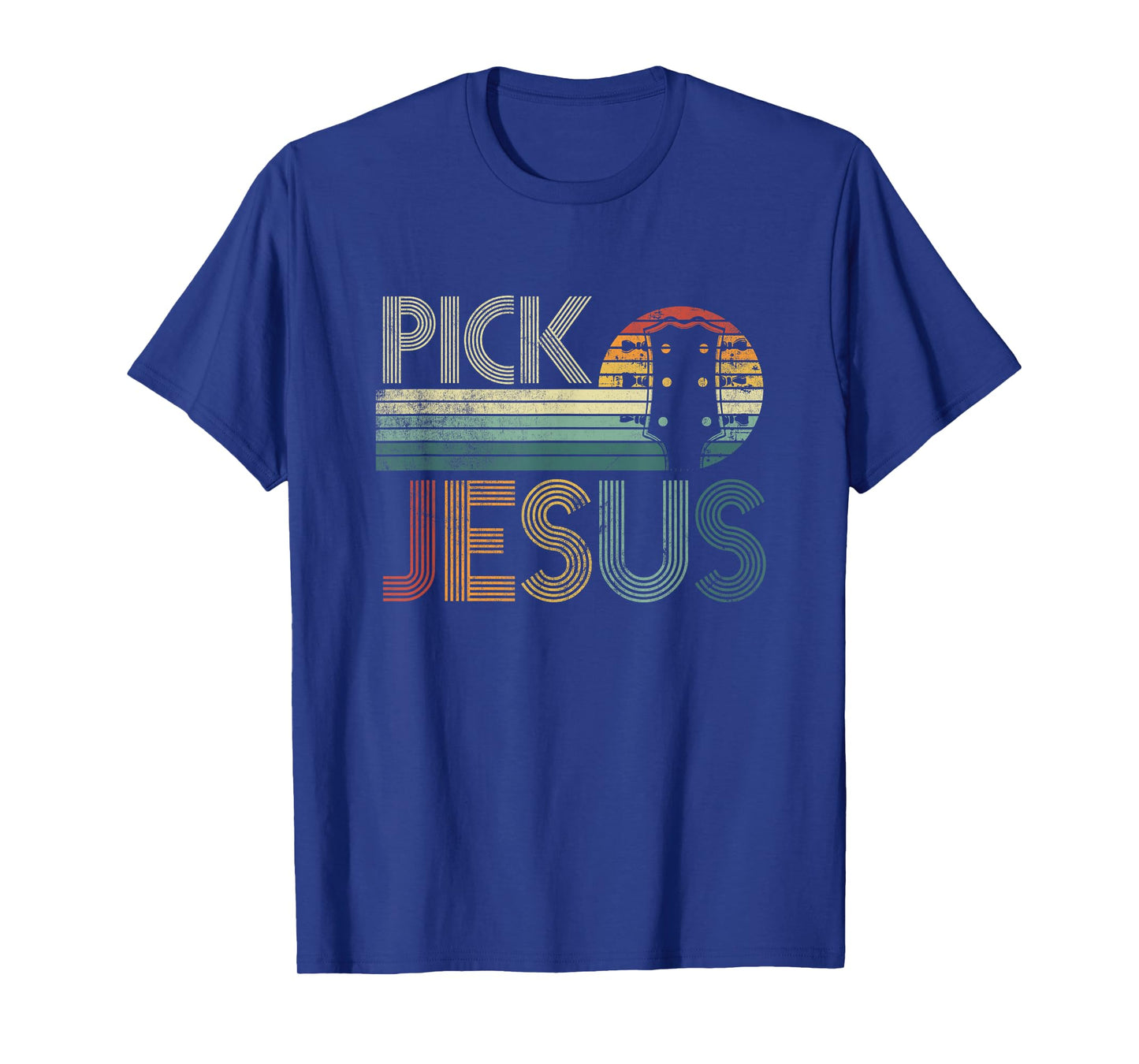 Pick Jesus Religious Musician Idea Guitar Worship T-Shirt