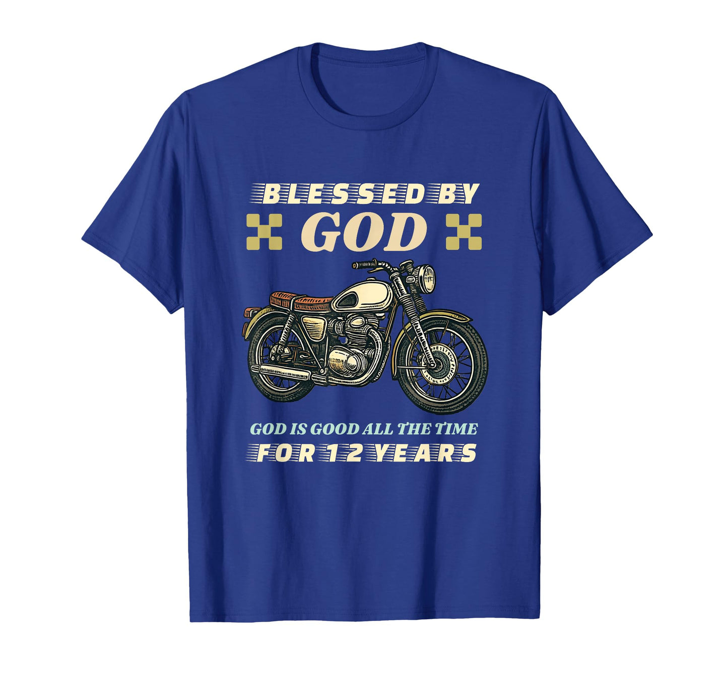 Blessed by God for 12 Years Old Motorcycle 12th Birthday Boy T-Shirt