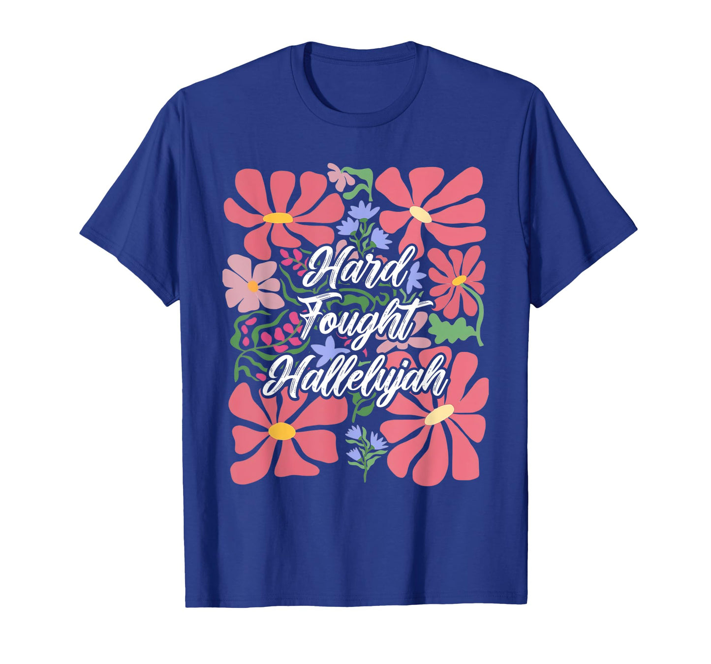 Boho Retro Christian Hard Fought Hallelujah Men Women T-Shirt
