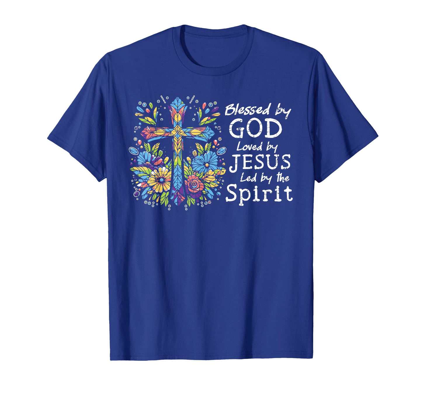 Blessed by God Loved by Jesus Christian Cute Tee Butterfly T-Shirt