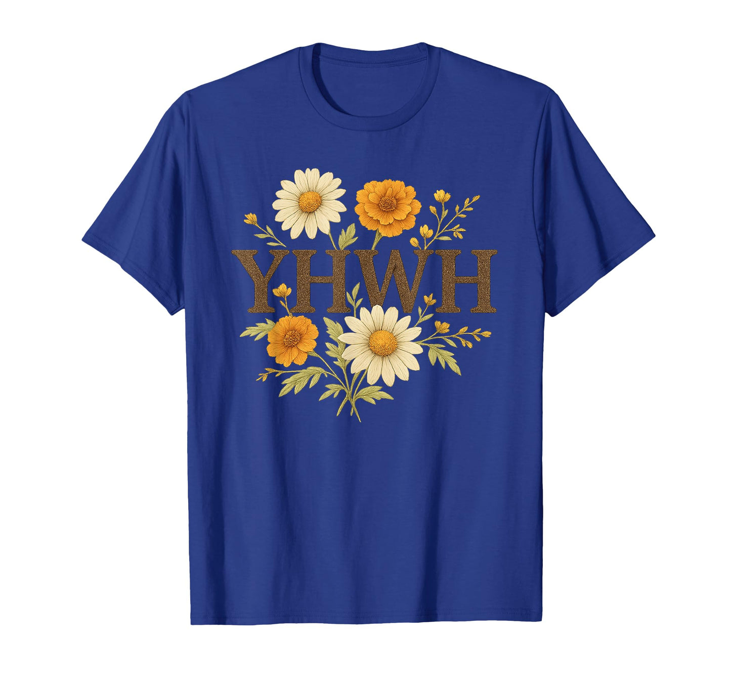 YHWH Floral Name of God Christian Faith T-Shirt