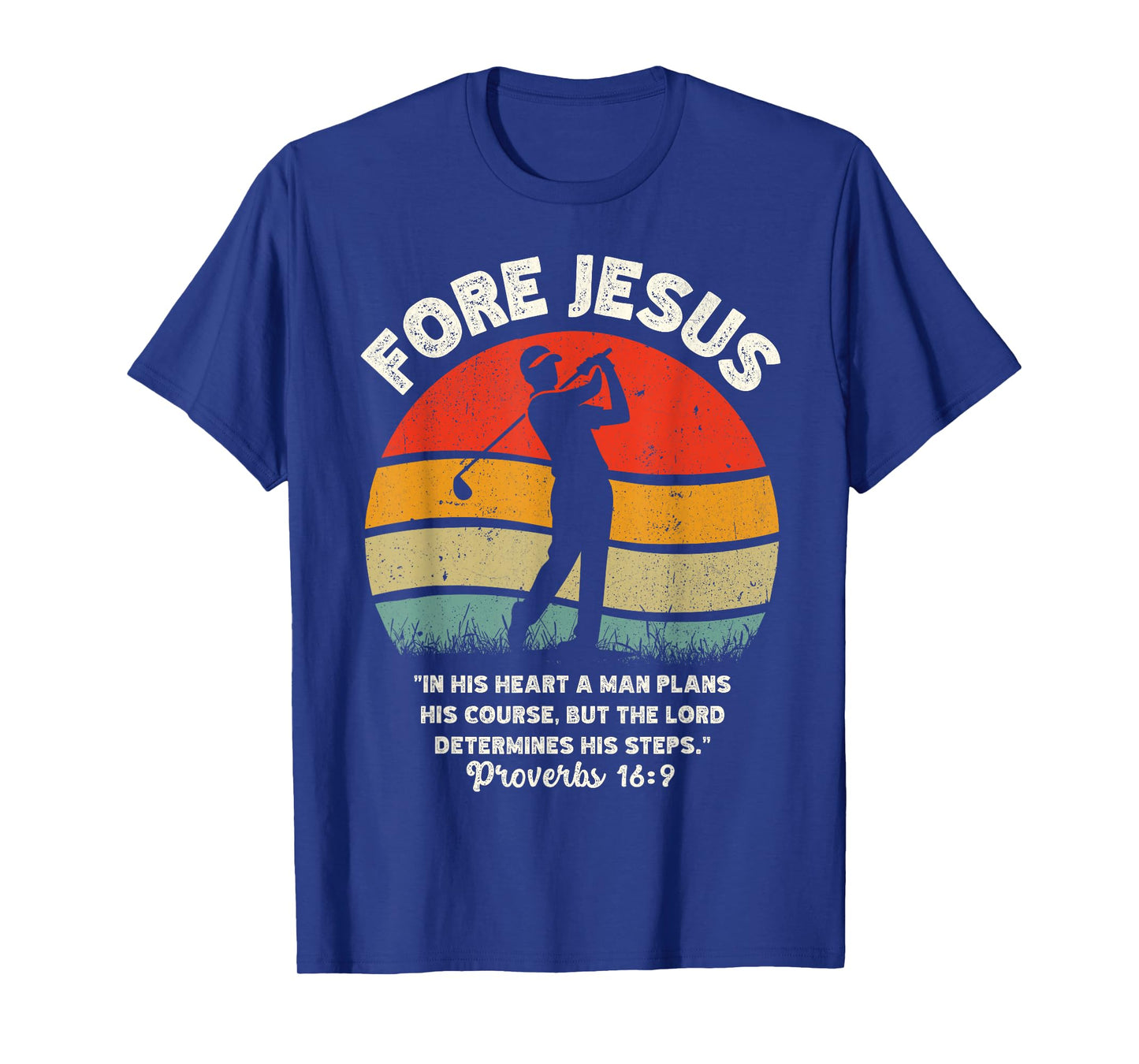 FORE Jesus Christian Golf Retro 70s Religious Golfing Men's T-Shirt