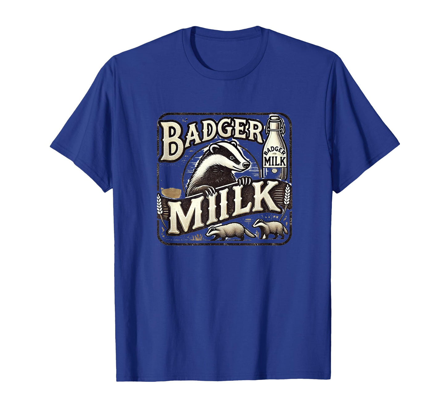 Funny Animal Badger Milk Vintage Advertising T-Shirt