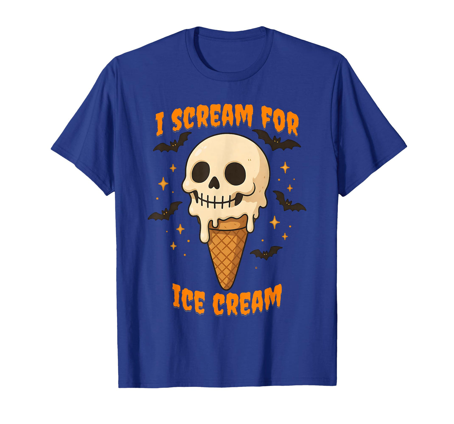 Halloween I Scream for Ice Cream Cone Skull T-Shirt