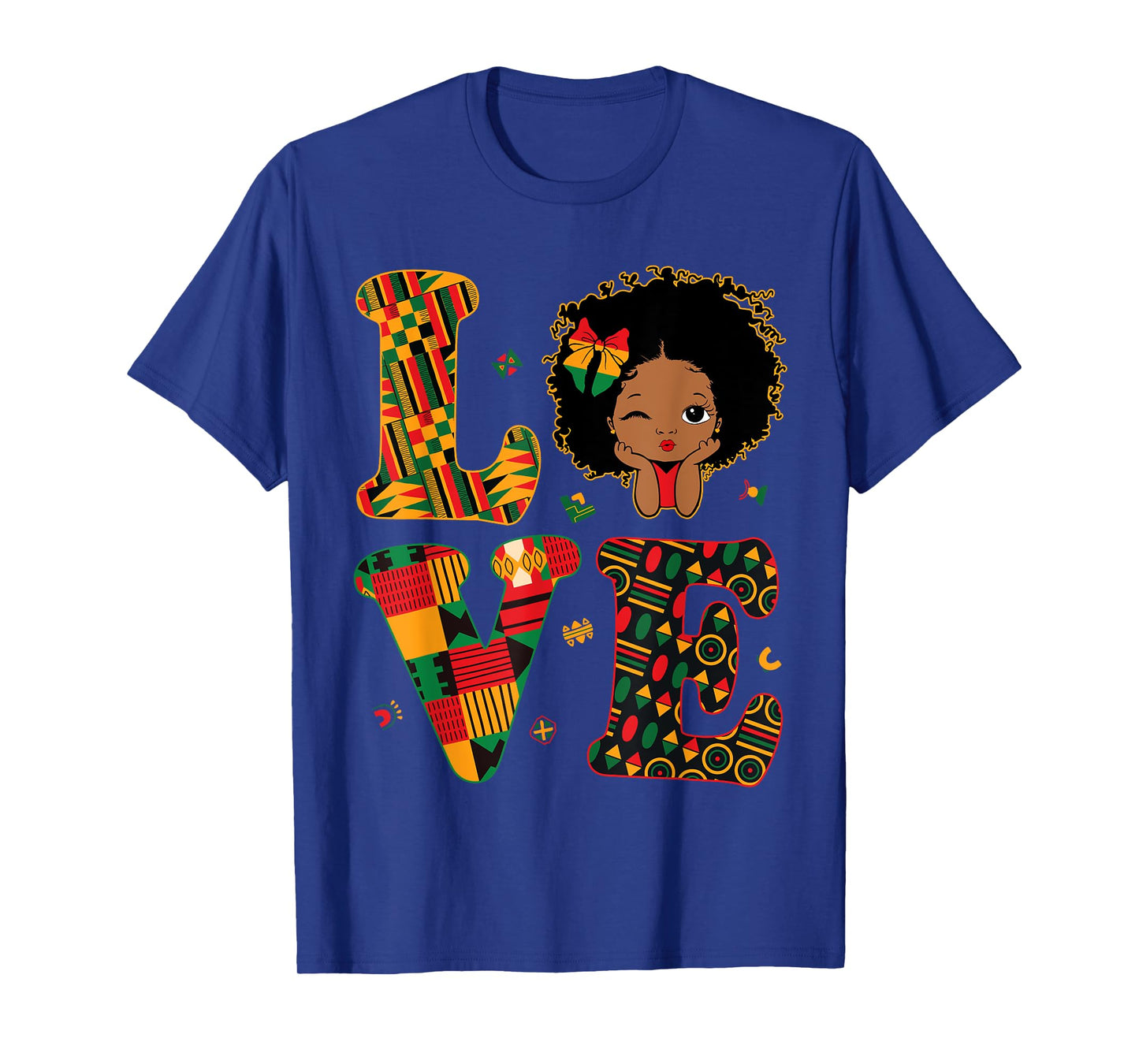 LOVE African Kente Toddler Girls Black History Month Proud T-Shirt