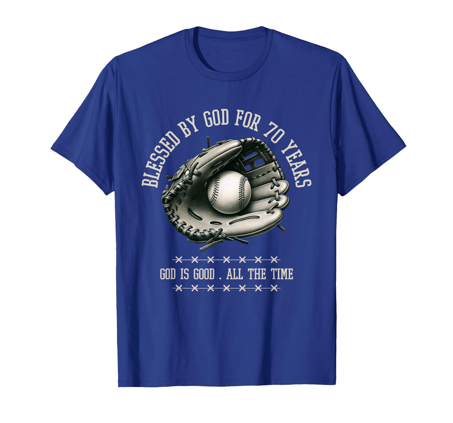 Blessed by God for 70 Years Old Baseball 70th Birthday Gifts T-Shirt