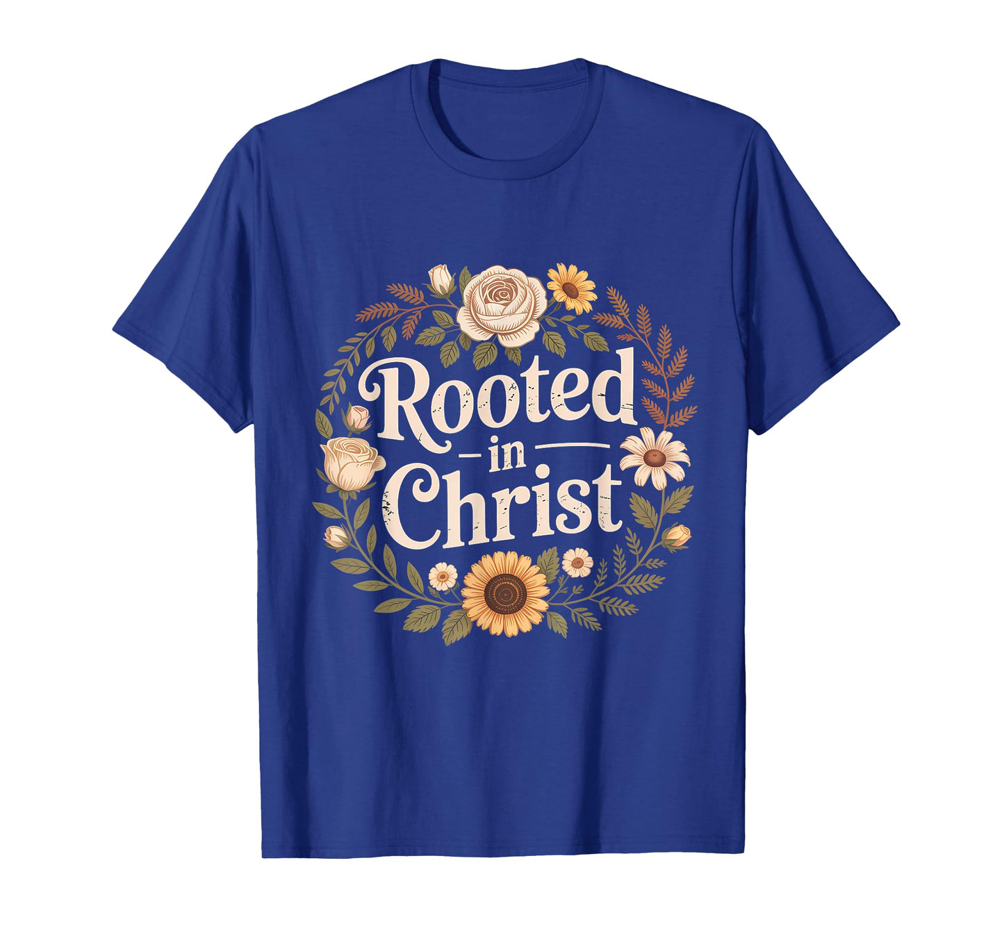 Rooted in Christ Christian Faith Jesus Cross T-Shirt