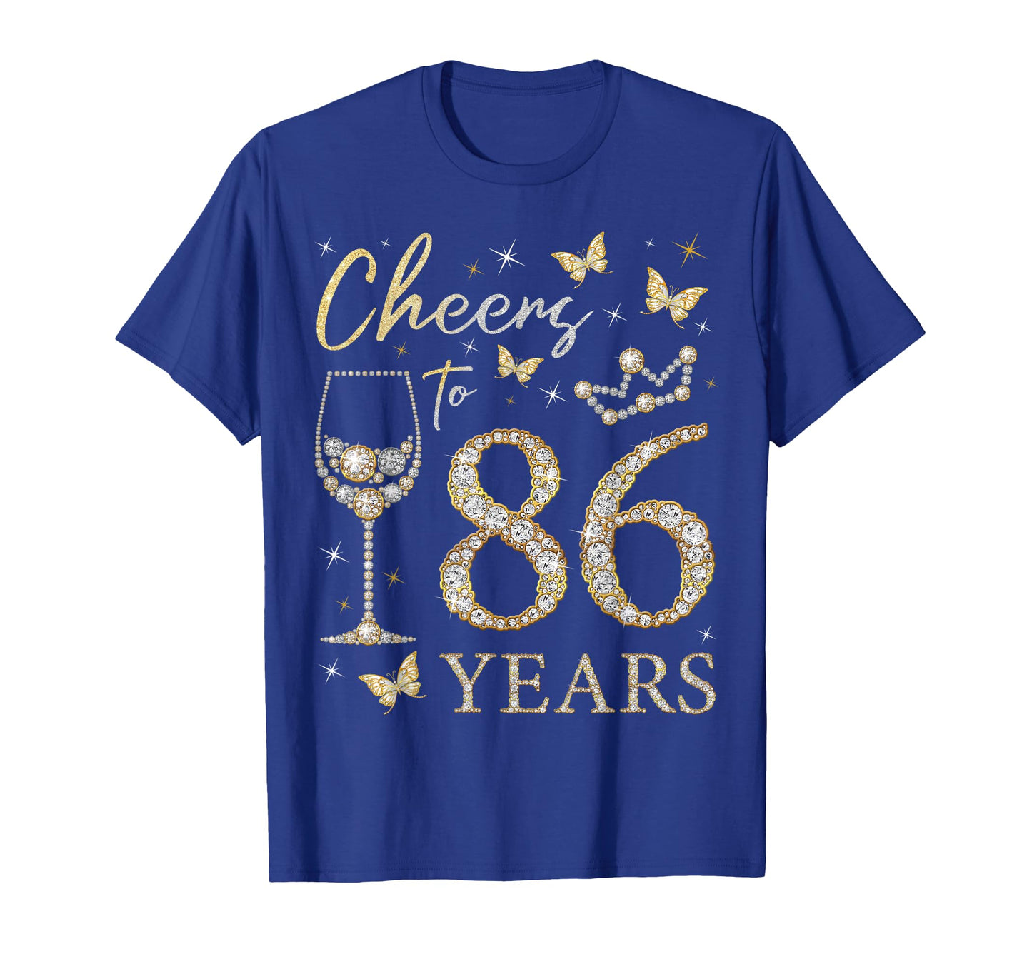 Cheers to 86 Years Old 86th Birthday B-Day Party Woman Queen T-Shirt