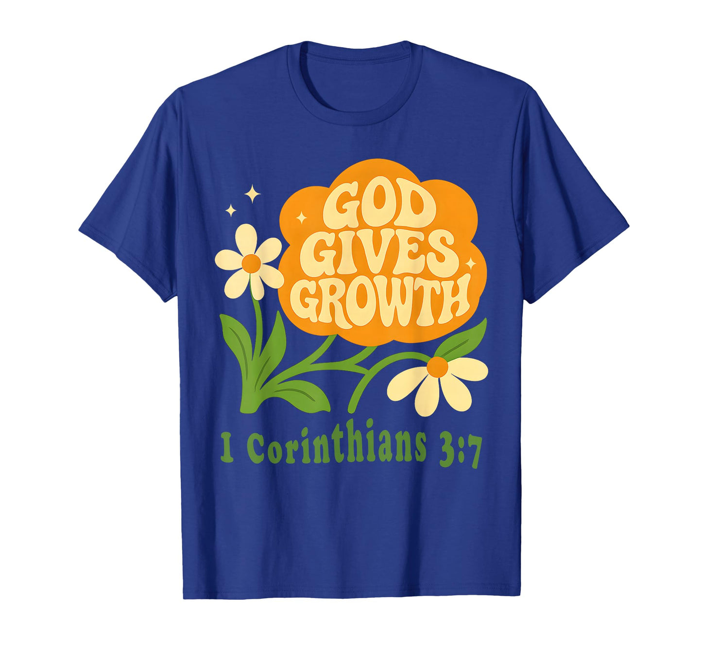 Boho Christian Flower God Growth 1 Corinthians 3 7 Verse T-Shirt