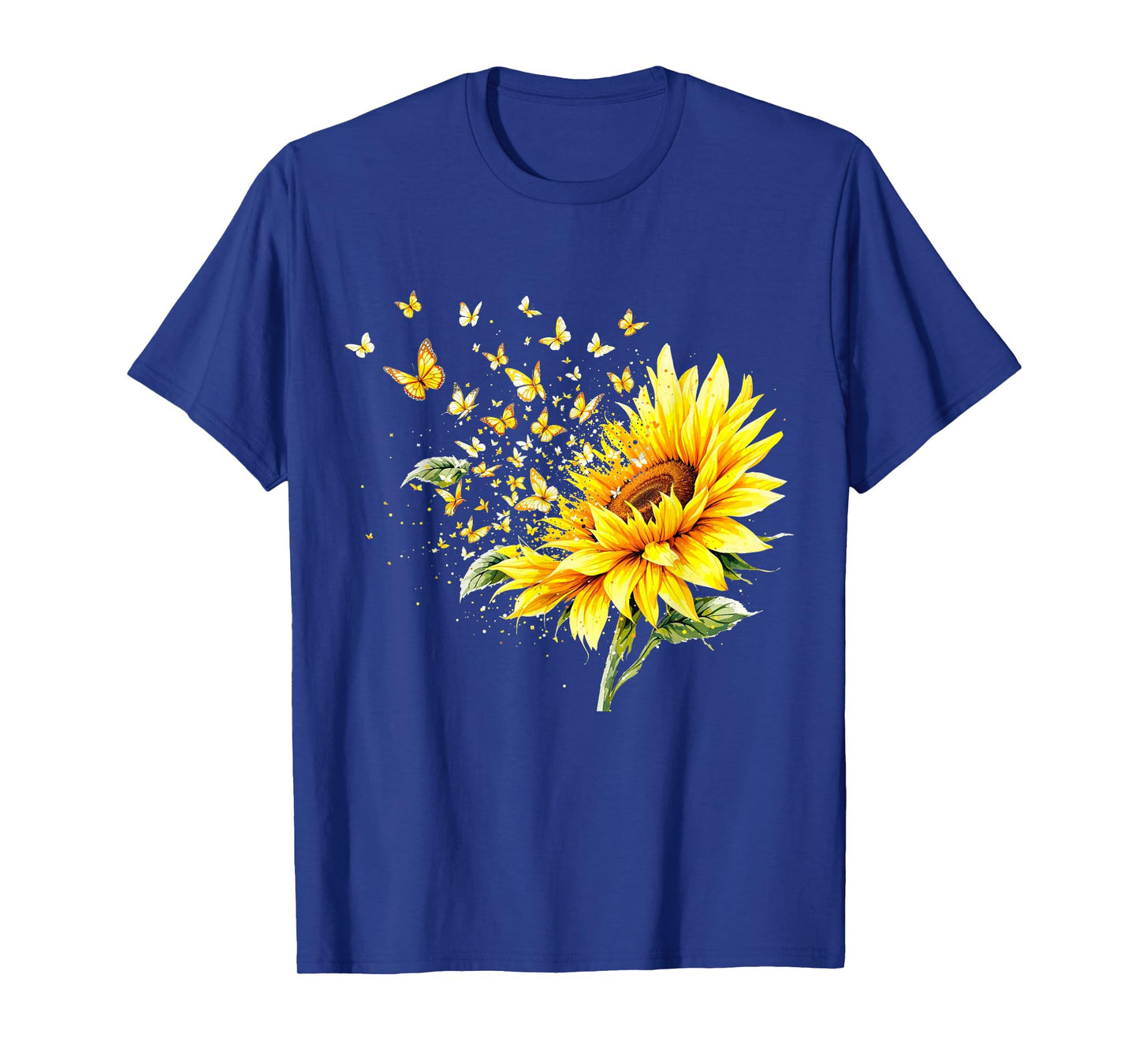 Summer Sunflower Butterfly Botanical Plant Lover Sunshine T-Shirt