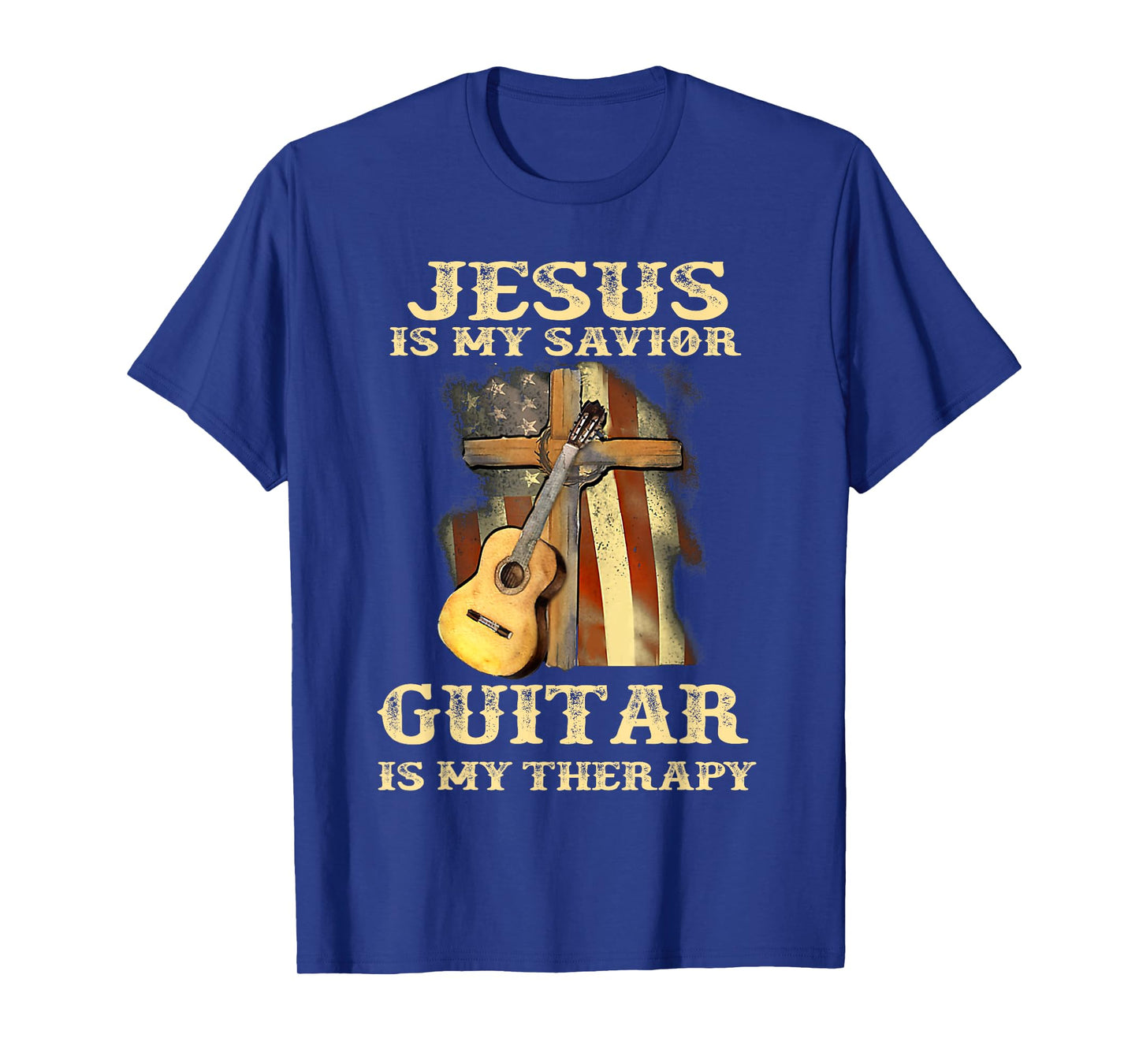 Jesus Is My Savior Guitar Is My Therapy Funny Christian T-Shirt