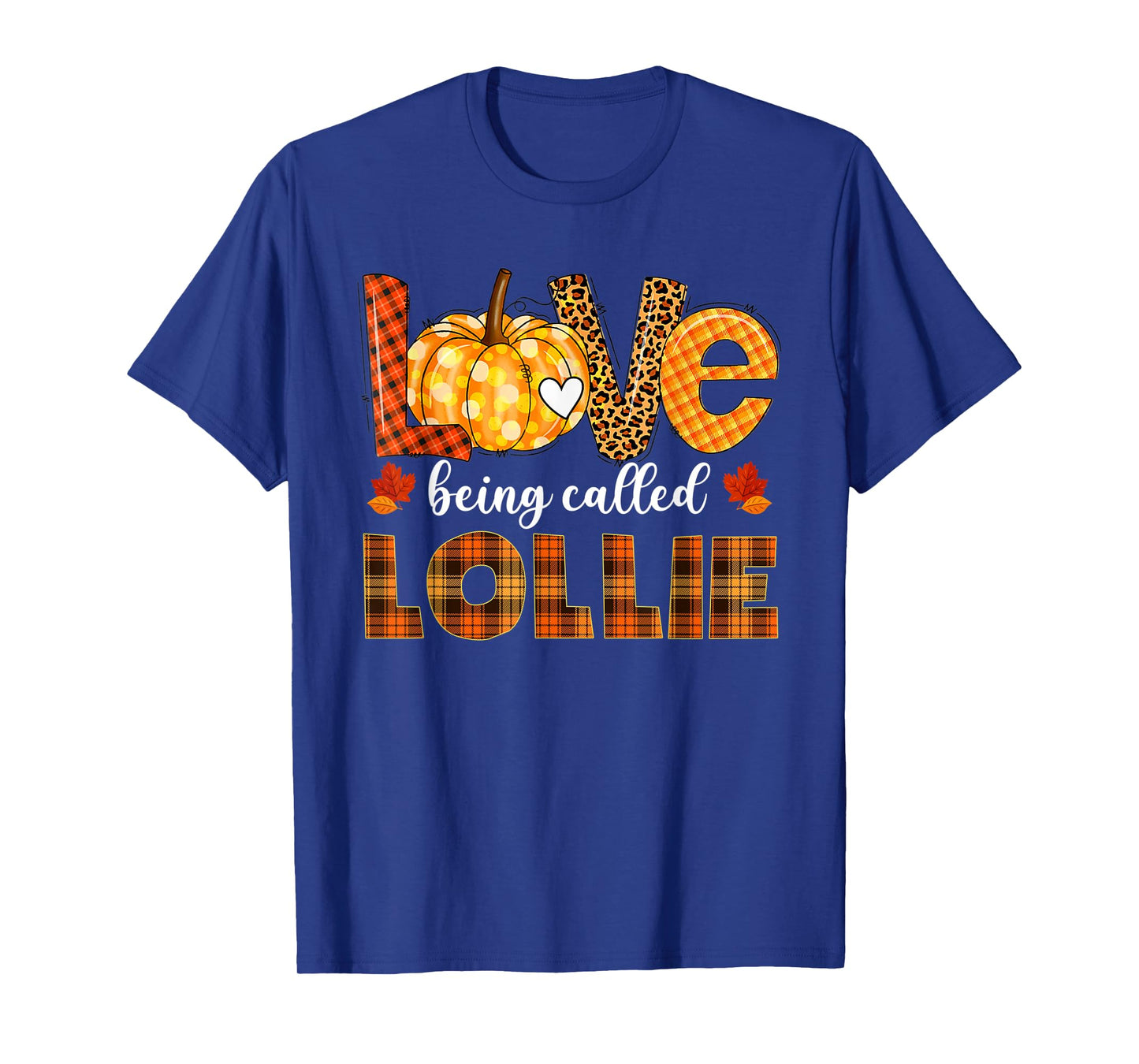 Leopard Pumpkin Love Being Called Lollie Fall Thanksgiving T-Shirt