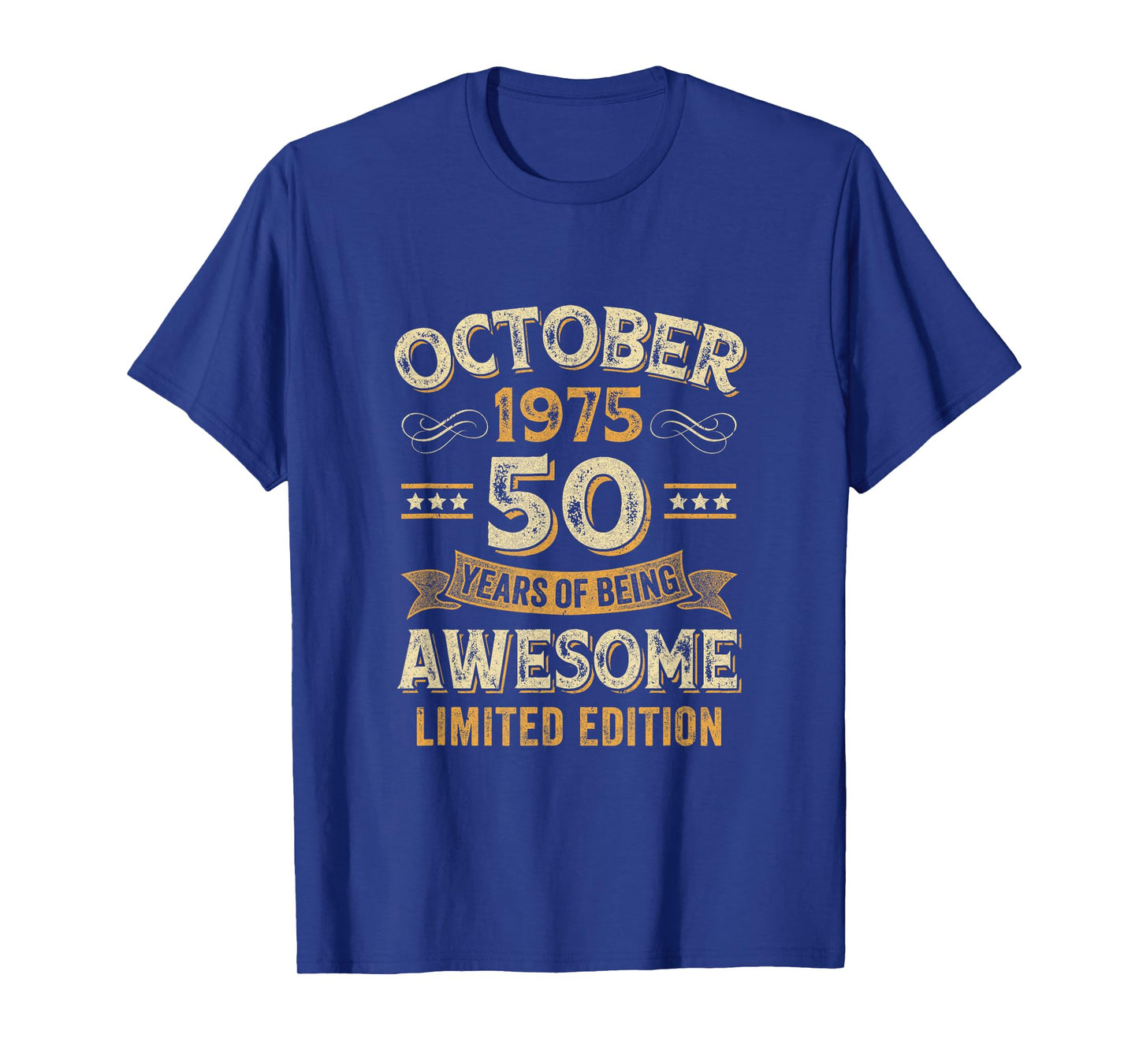50 Years Awesome Vintage October 1975 50Th Birthday T-Shirt