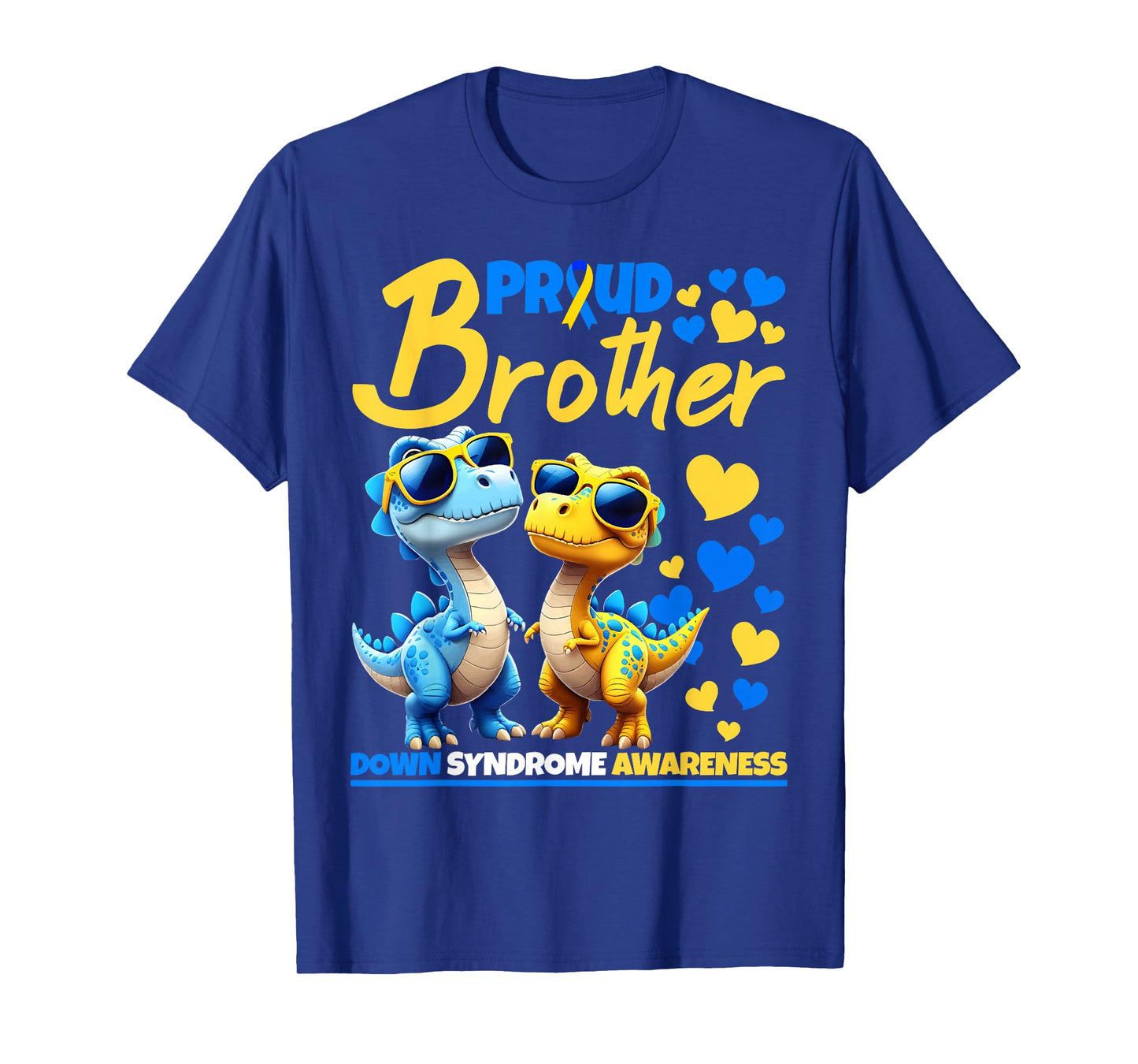 Proud Brother World Down Syndrome Awareness Dinosaur T21 T-Shirt