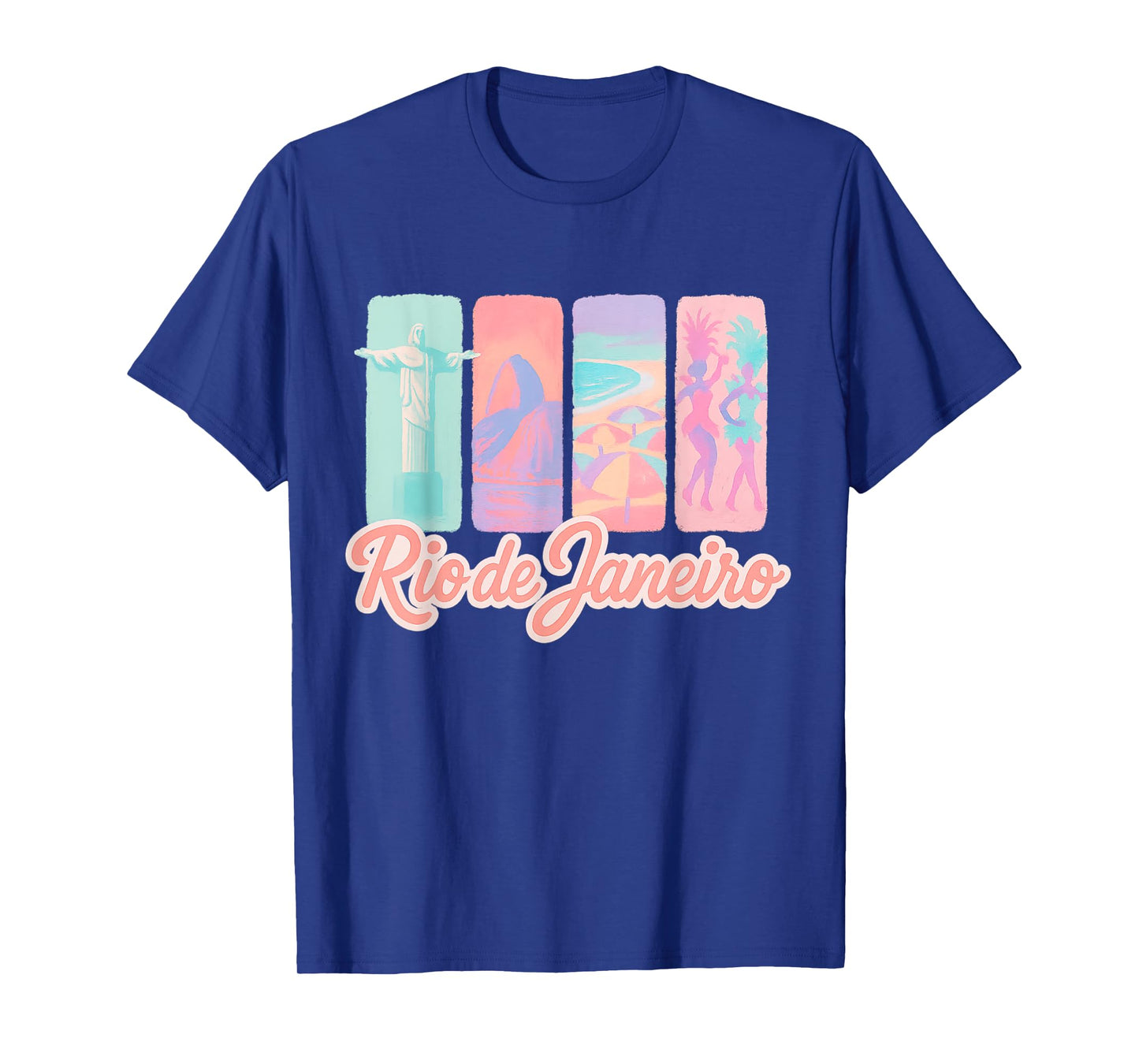 Rio de Janeiro Pastel Brushstroke Landmarks Travel Art T-Shirt