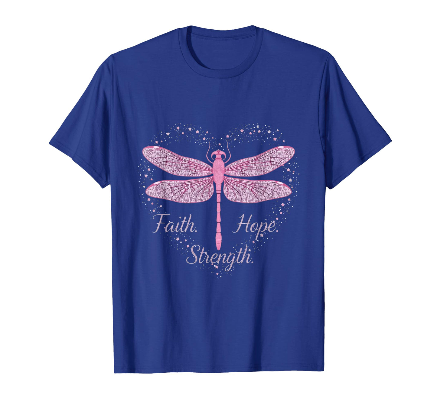 Breast Cancer Awareness Faith Hope Strength Pink Dragonfly T-Shirt