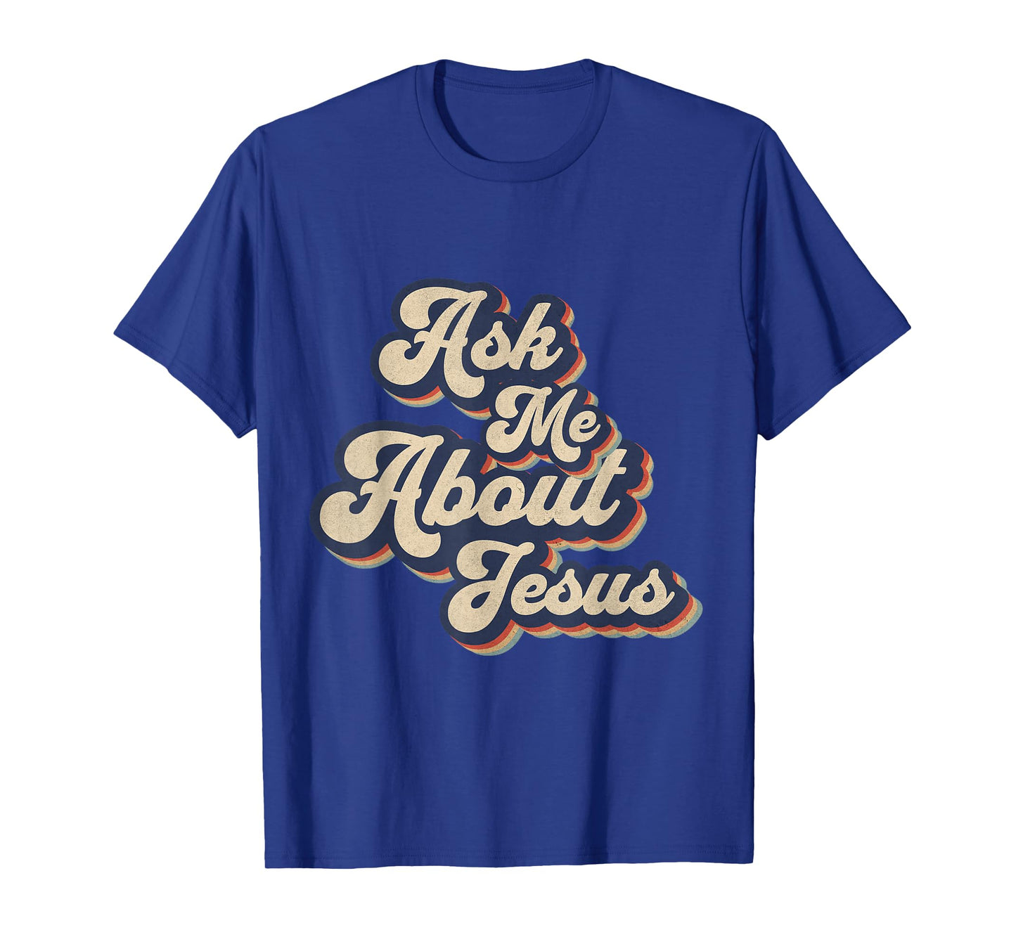 Ask Me About Jesus Retro Religious Christian Design T-Shirt