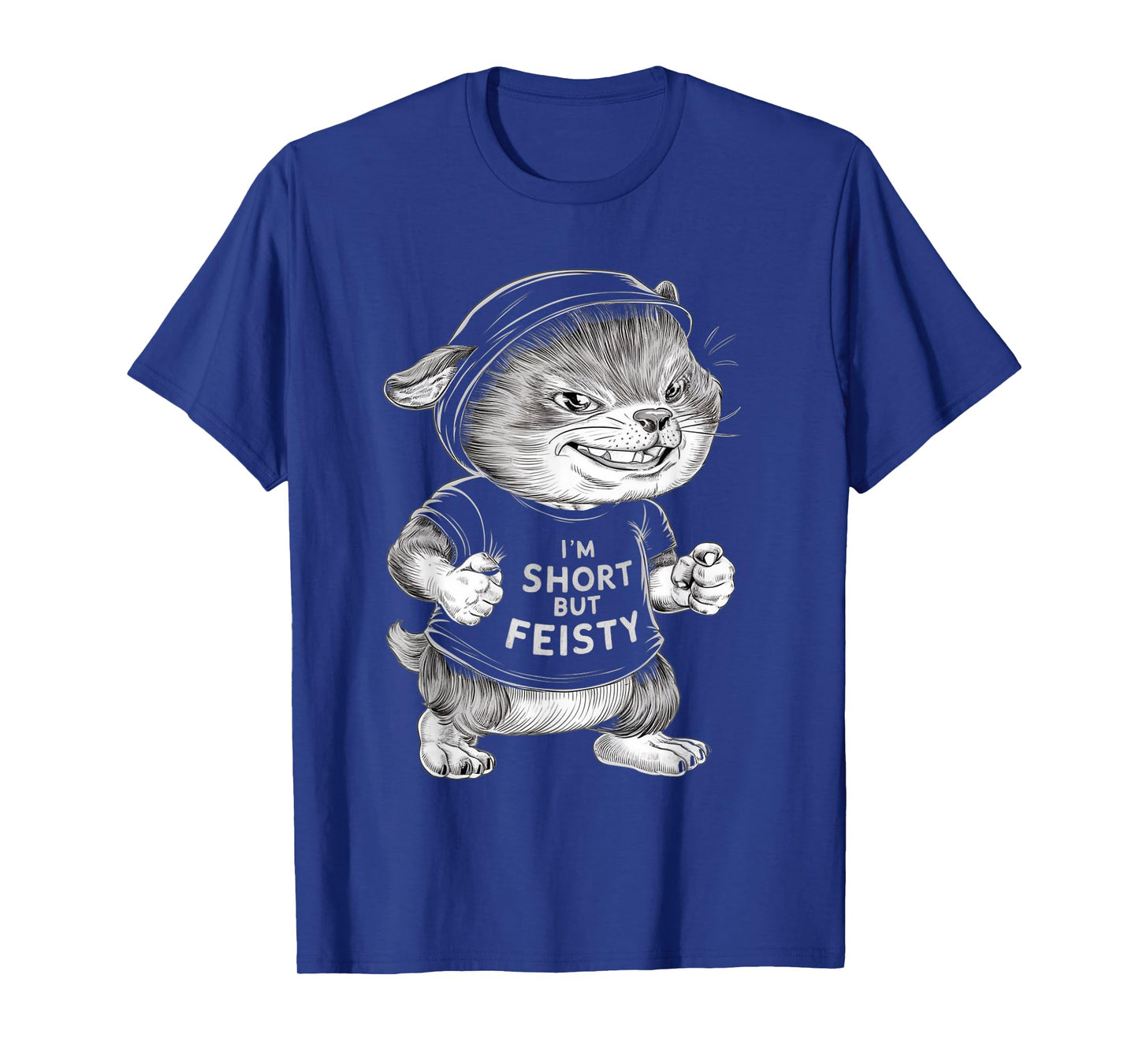 funny short quote, I'm short but feisty, Cool little person T-Shirt