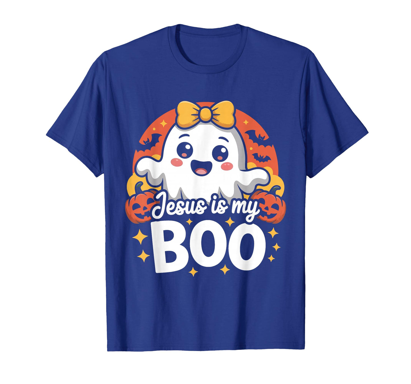 Jesus is My Boo Christian Halloween Ghost Bow Women Kids T-Shirt
