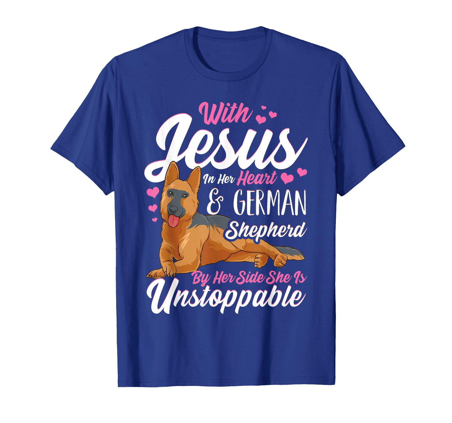 German Shepherd Shirts For Women With Jesus In Her Heart T-Shirt