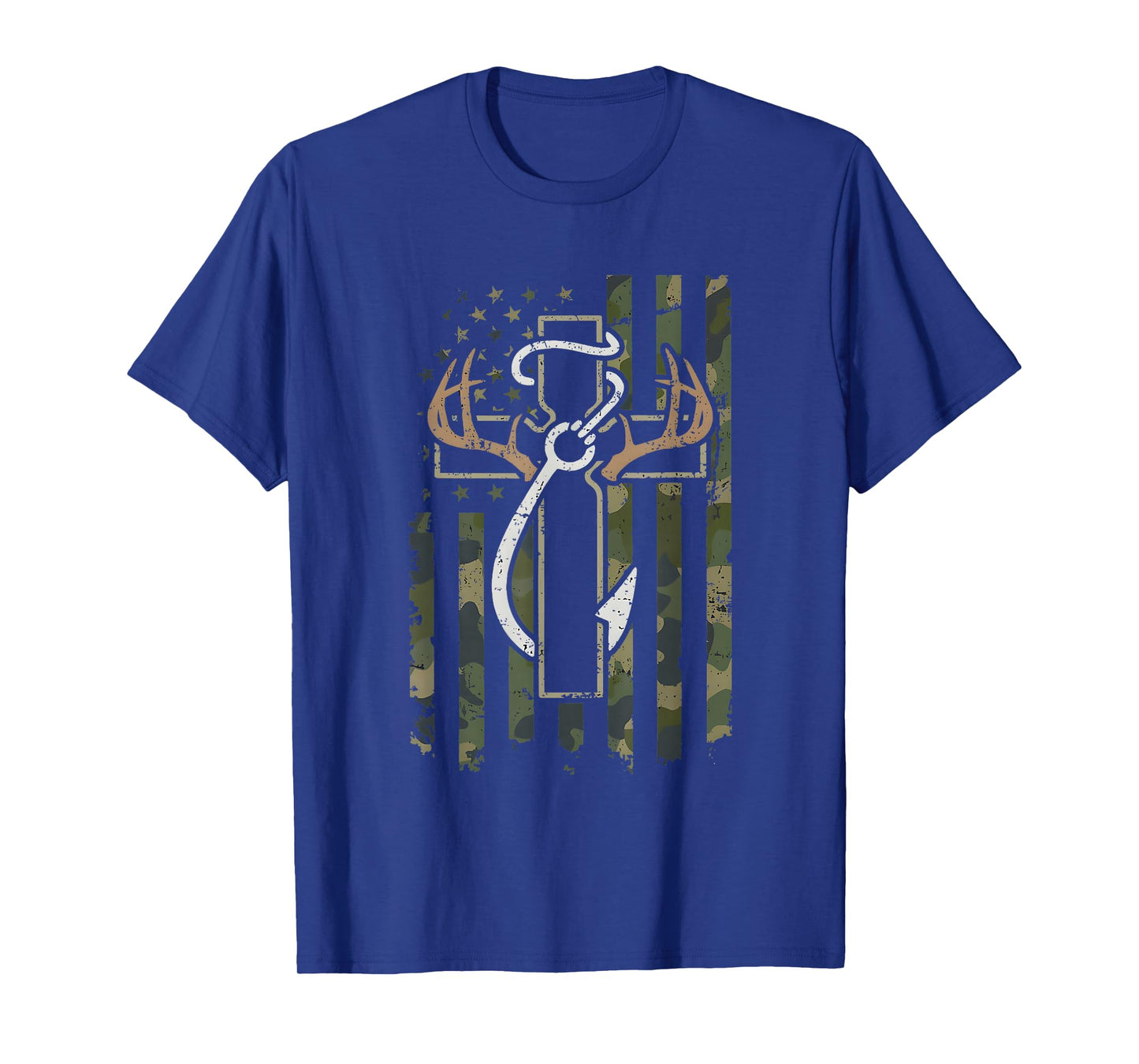 Faith Fishing Hunting Camo Cross Bass Hook Christian T-Shirt