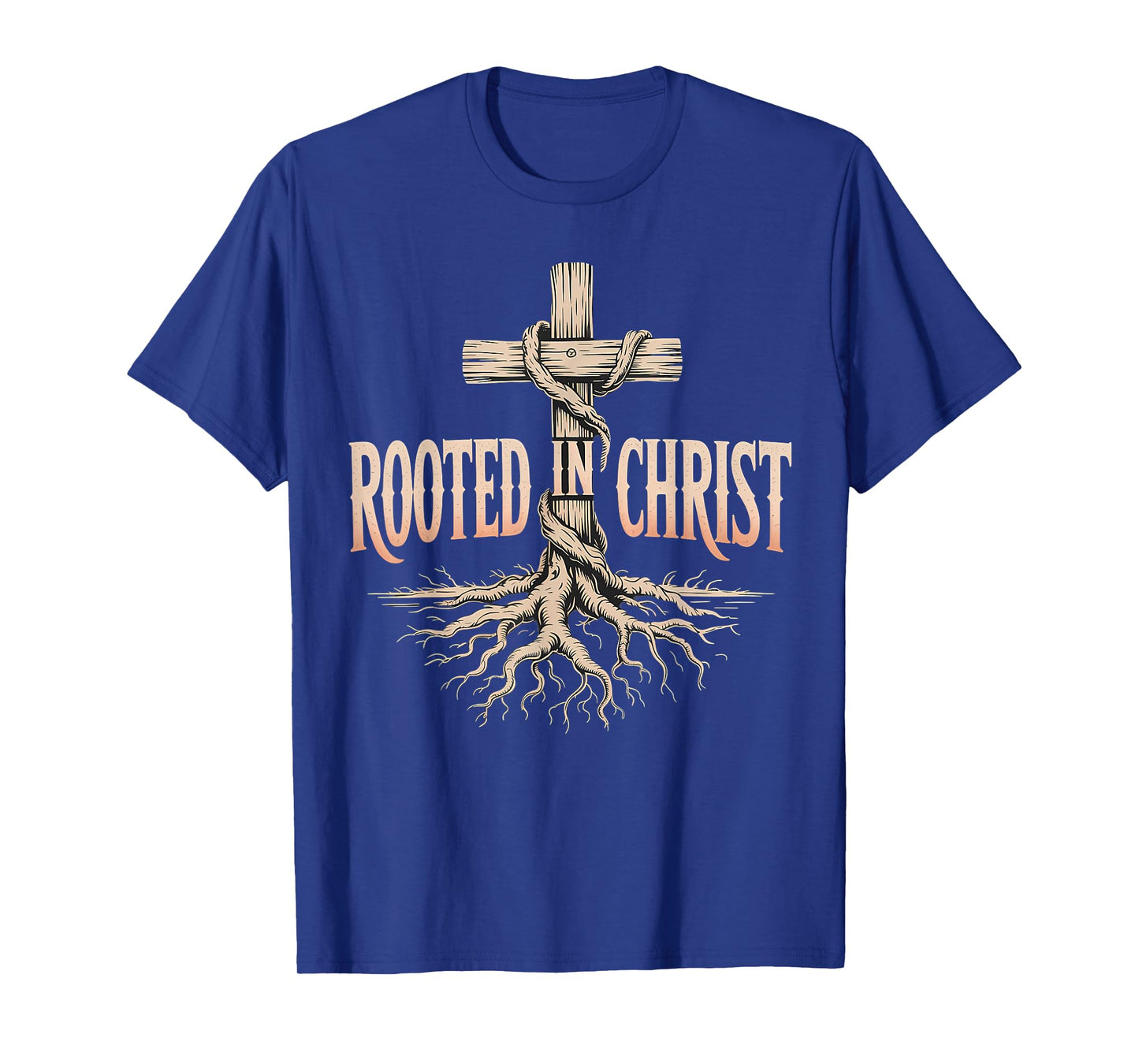 Rooted in Christ Jesus Christian Faith Cross T-Shirt