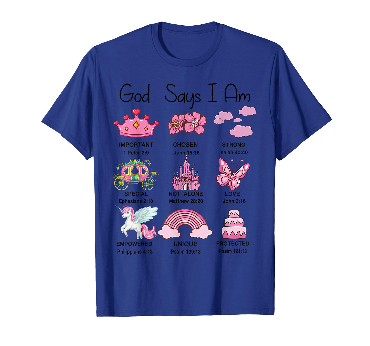 Christian Girl Toddler God Say Am Princess Bible Verse Jesus T-Shirt