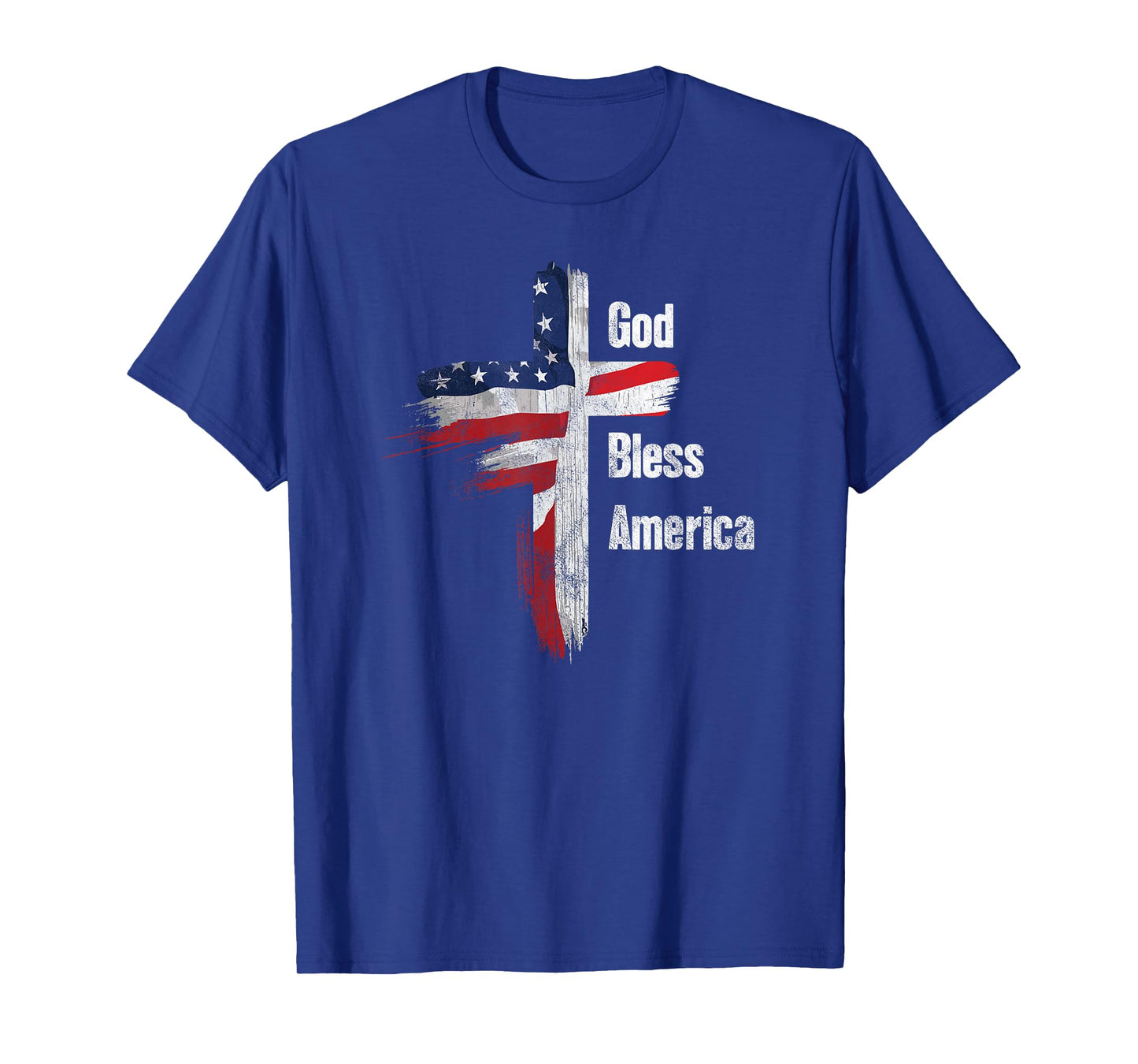 God Bless America 4th of July Christian Patriot USA Flag T-Shirt