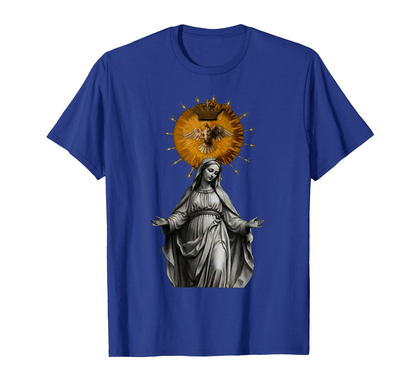 Holy Christ Mother Mary Theme Bird Dove Crown T-Shirt