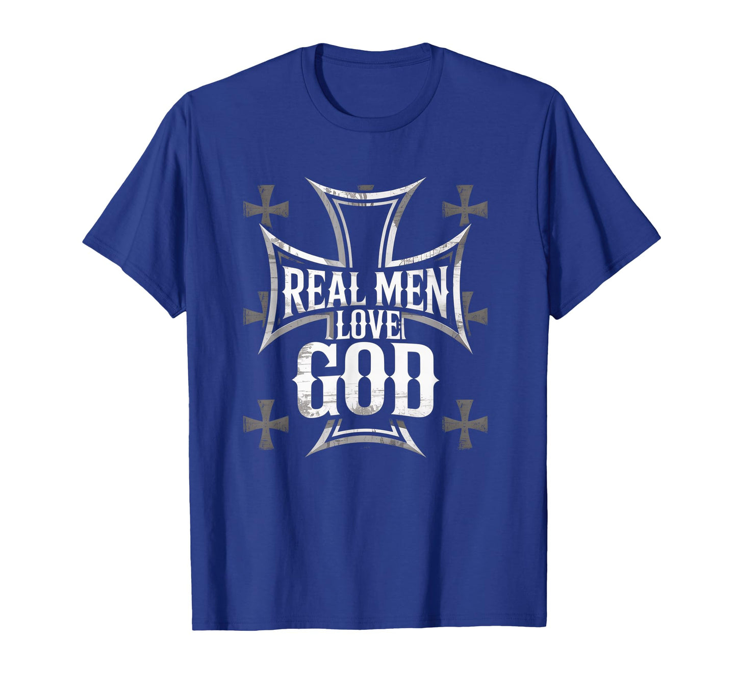 Joshua 24:15 Christian Faith Real Men Love God Cross Design T-Shirt