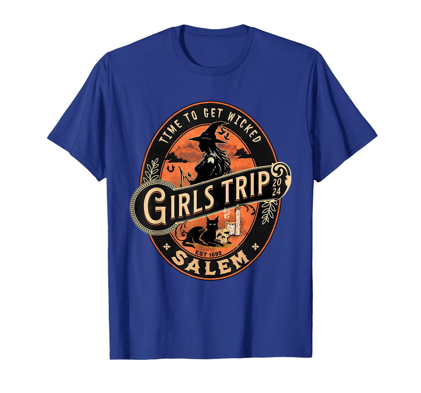 Retro Girls Trip to Salem Time To Get Wicked Cats Halloween T-Shirt