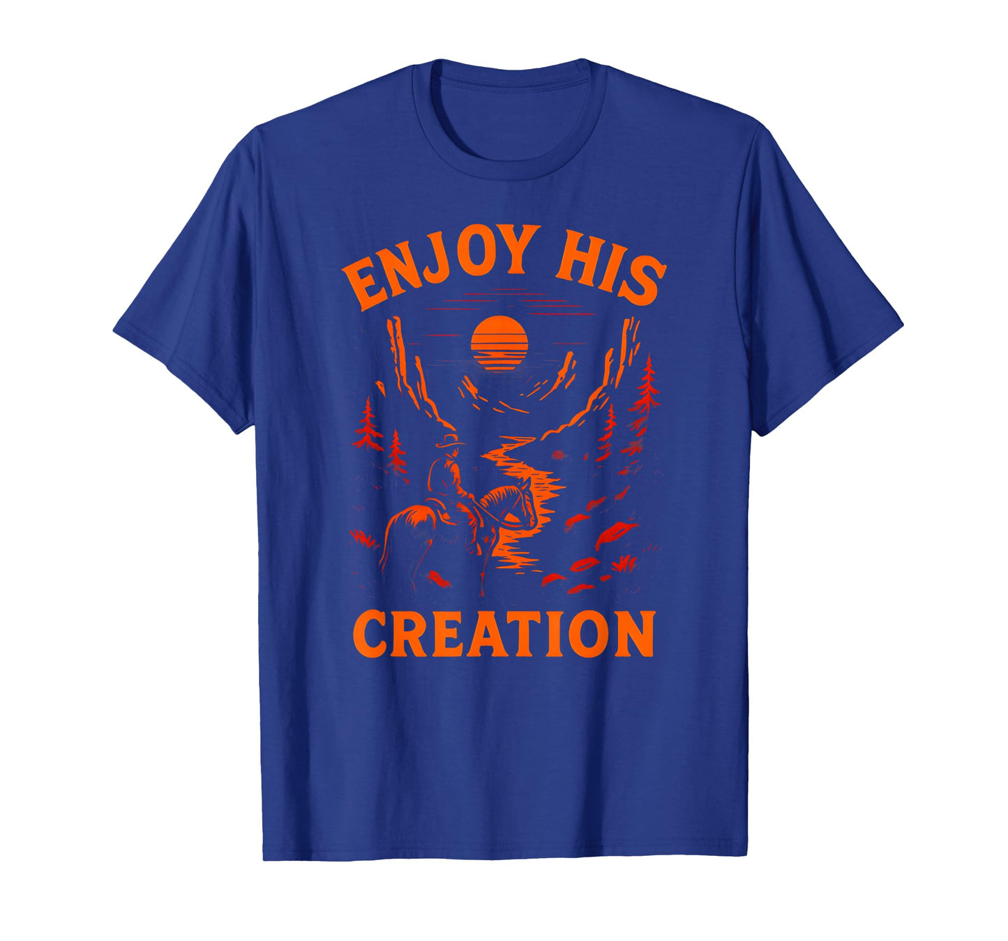 Outdoors Enjoy His Creation Vintage Mens Christian Faith T-Shirt