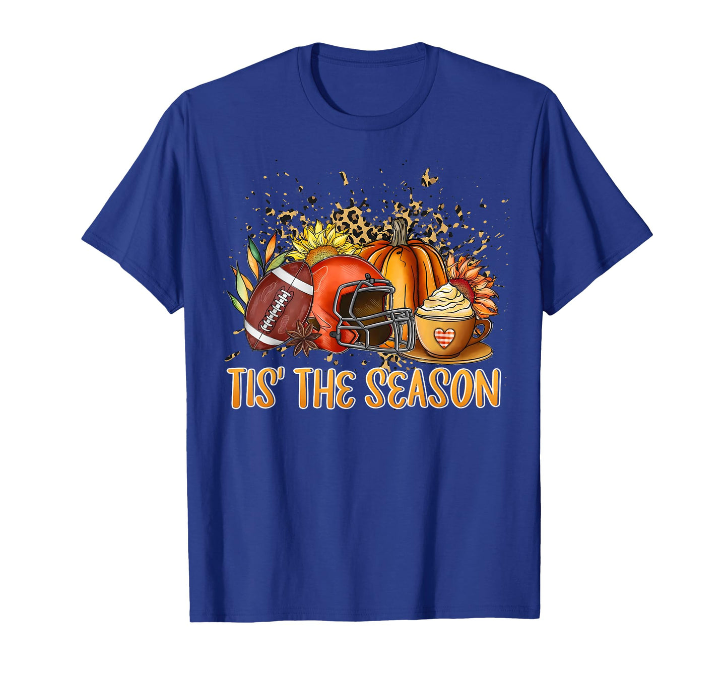 Tis The Season Fall Thanksgiving Pumpkin Spice Football T-Shirt