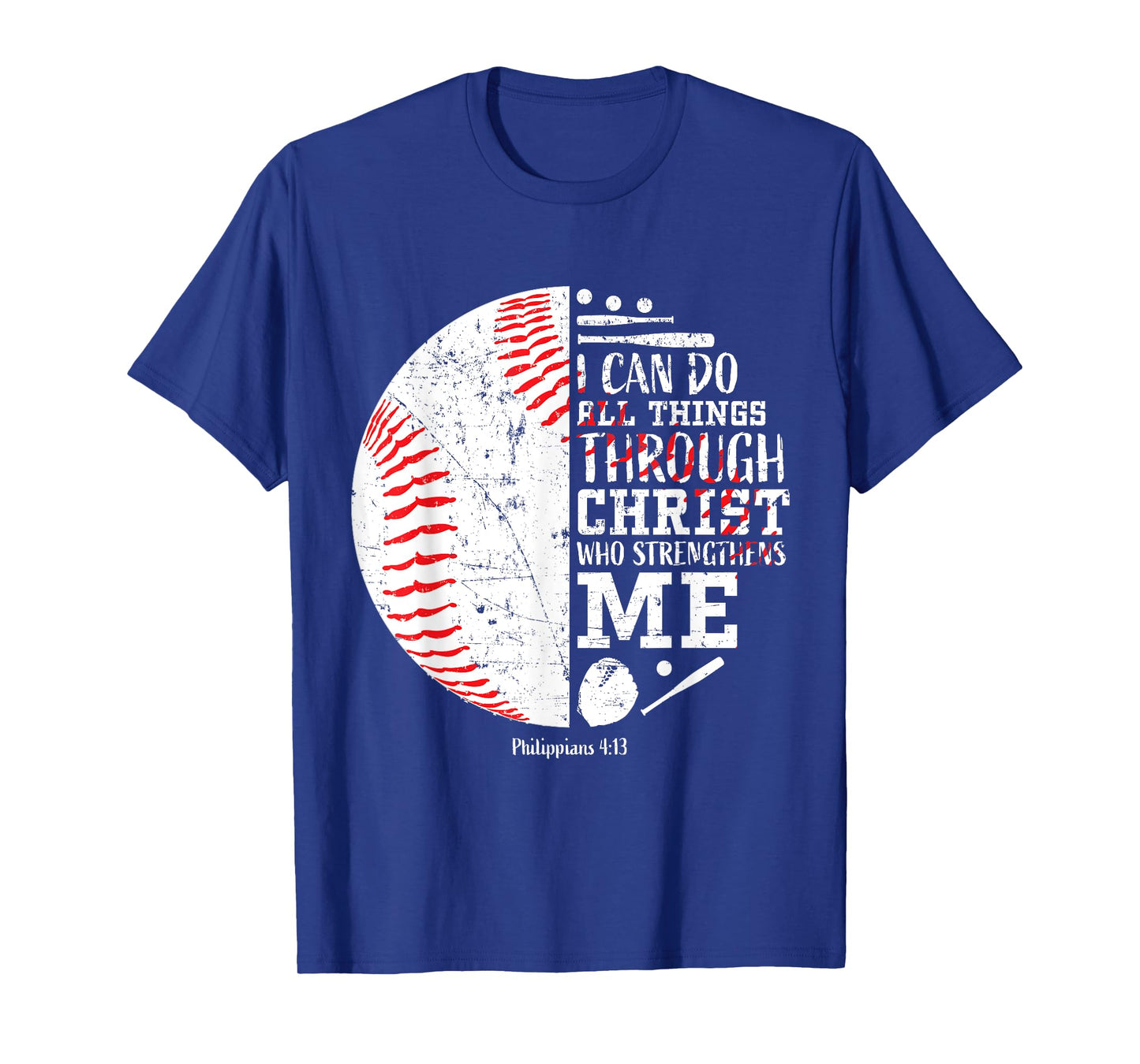 Christian Baseball Philippians 4:13 I Can Do All Things T-Shirt