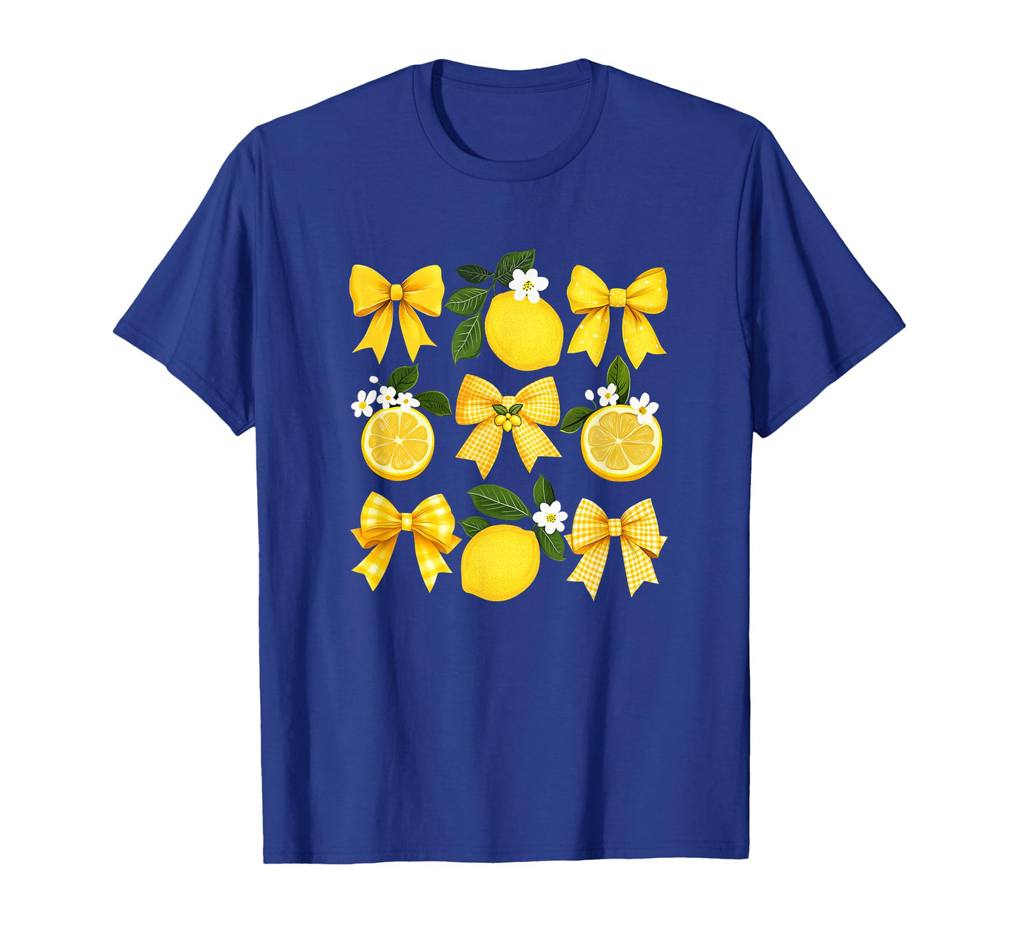 Cute Lemon Tropical Fruits Coquette Bows Summer Girl Women T-Shirt