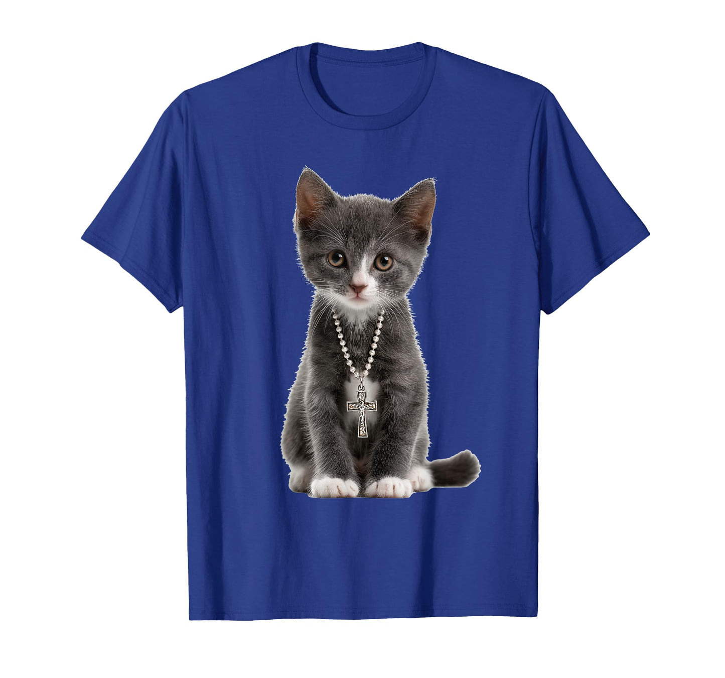 Cat Cross Christian Religious Believe Blessed Faith Graphic T-Shirt