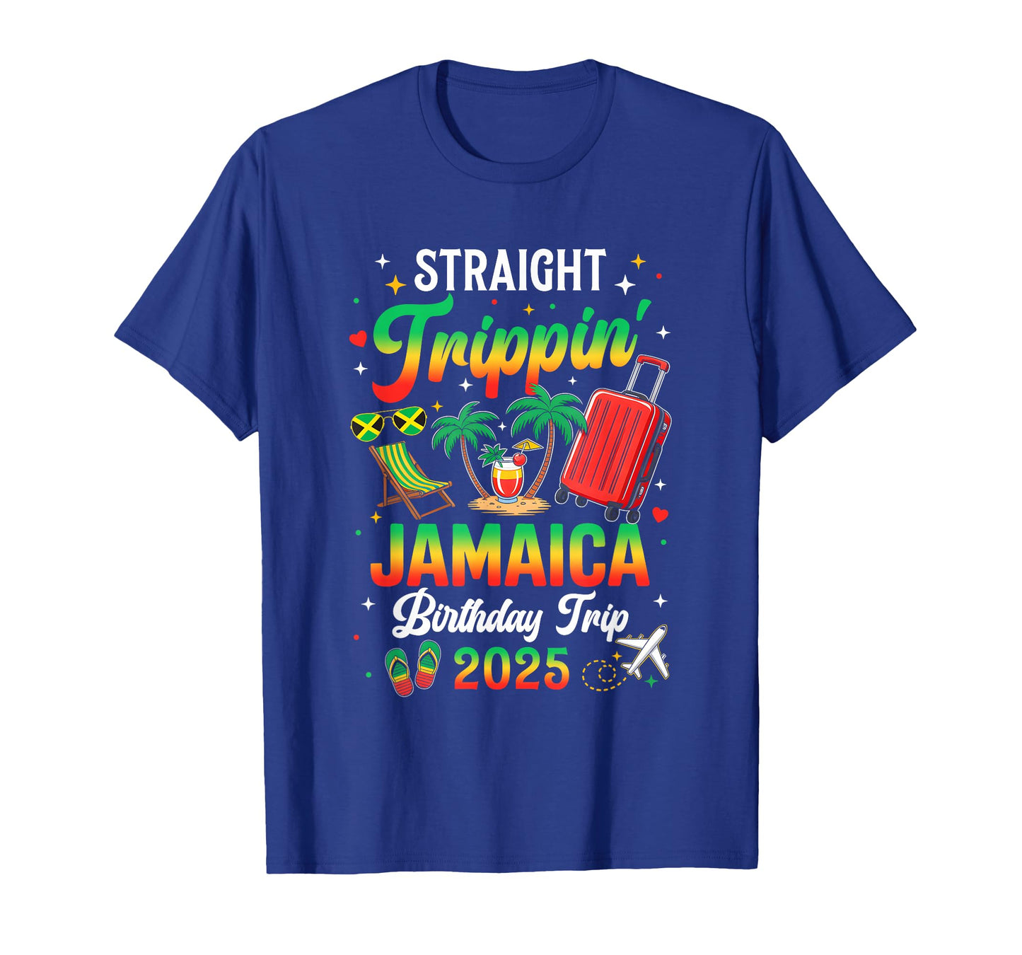 Straight Trippin' Jamaica Vacation 2025 Birthday Family Trip T-Shirt