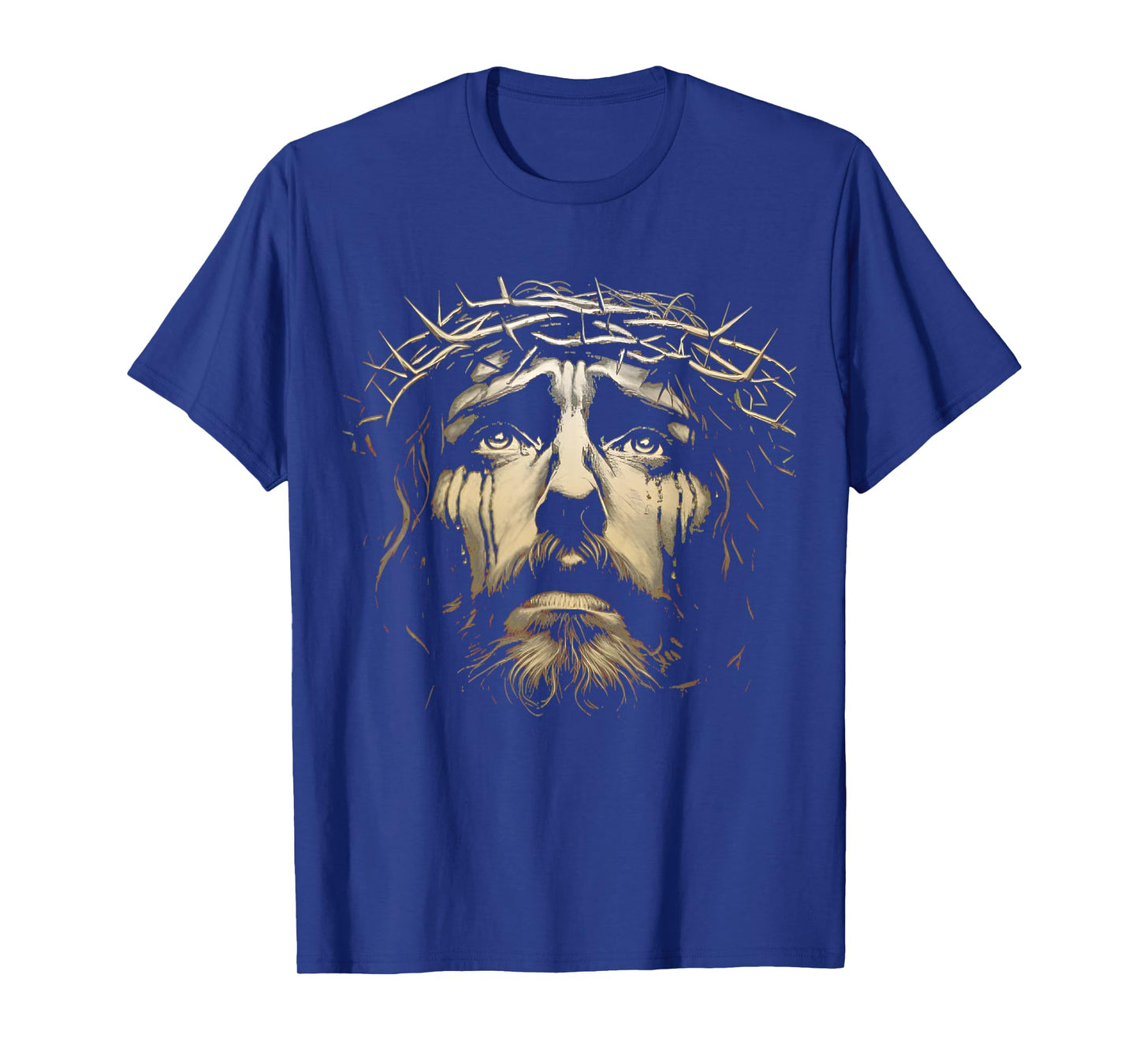 Jesus Christ Face With Crown Of Thorns God Bible Vintage T-Shirt
