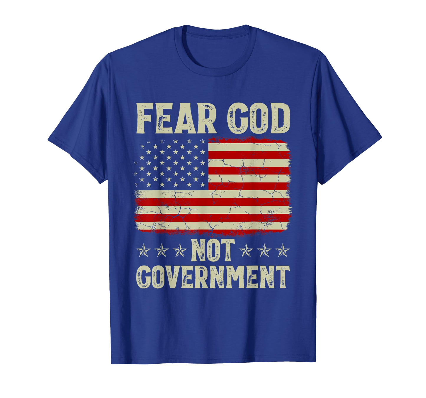 Fear God Not Government Vintage Old American Flag T-Shirt