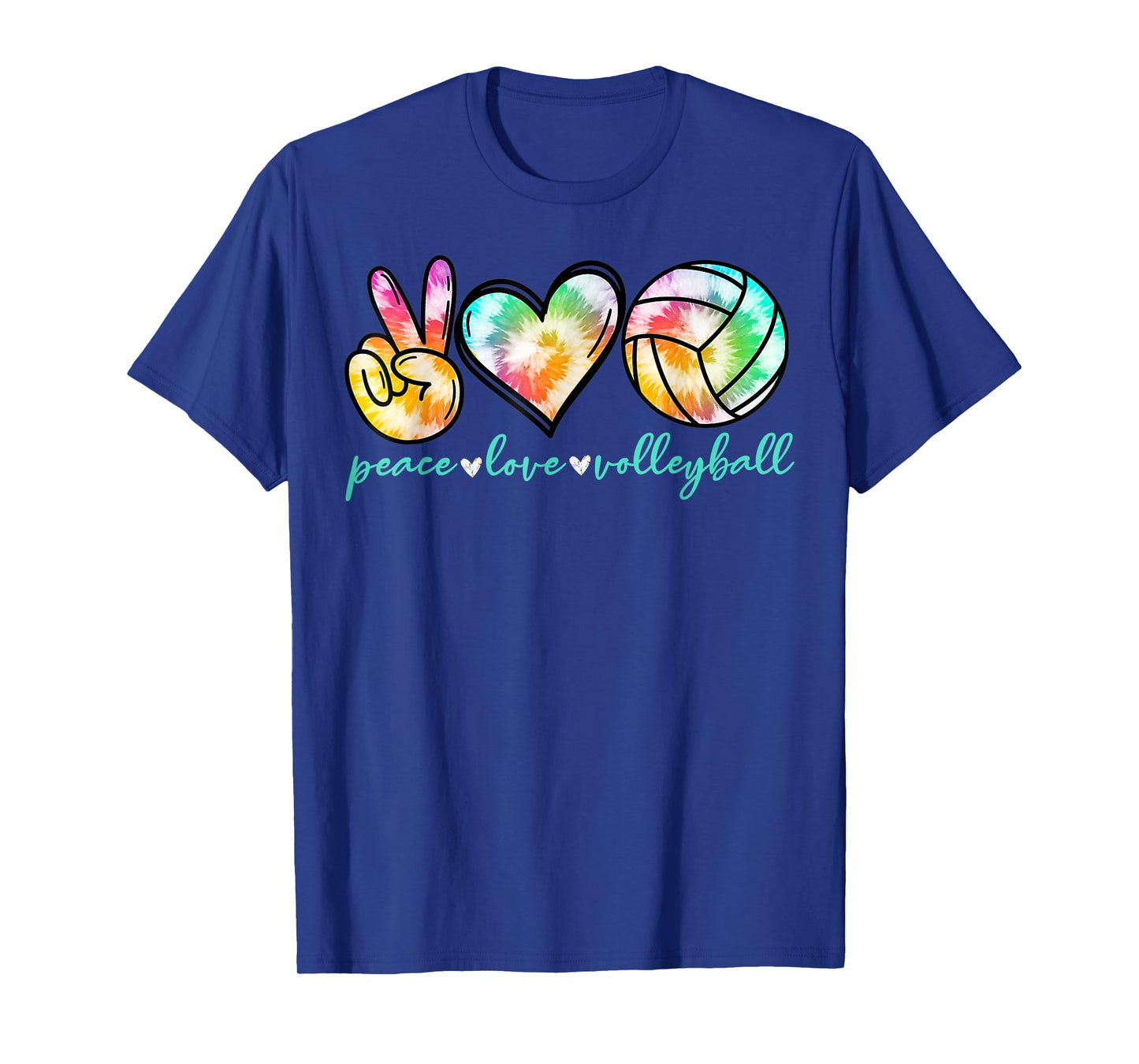 Peace Love Volleyball Player Tie Dye Style Women Teen Girls T-Shirt