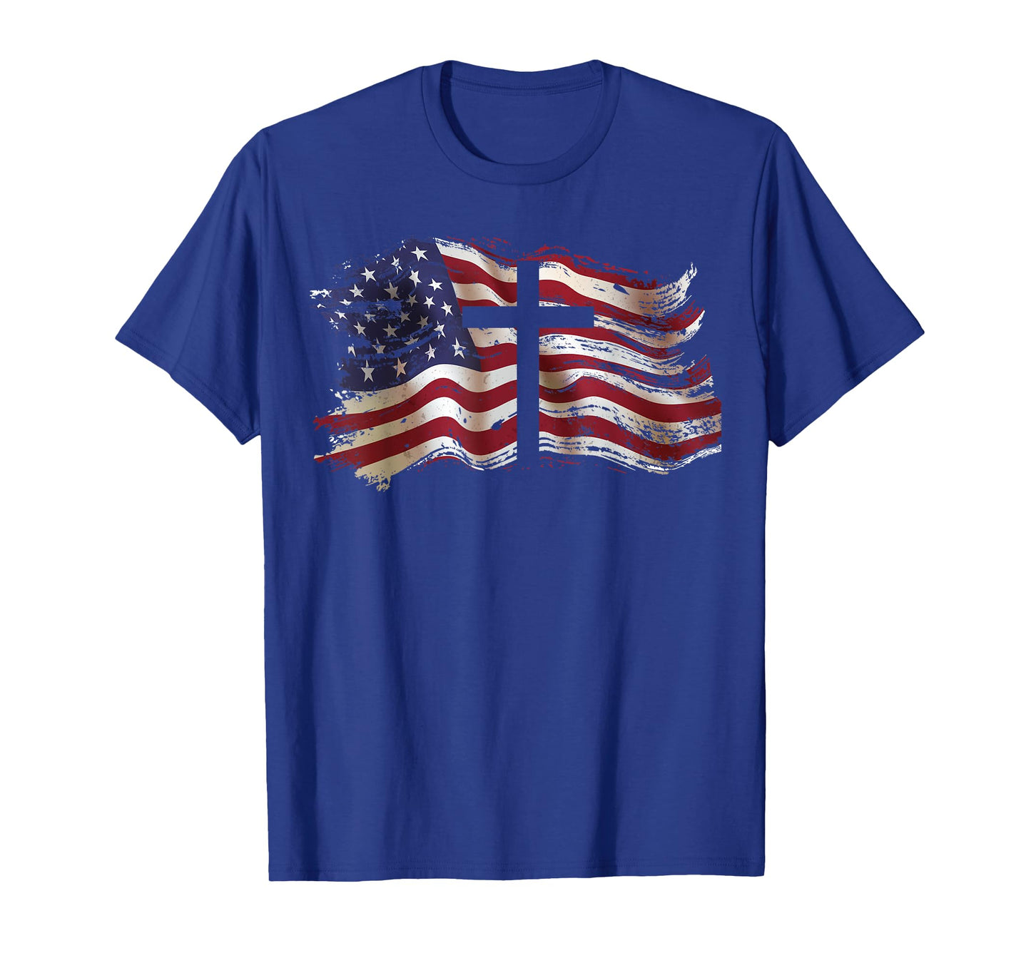 American Flag Cross for Patriotic USA Christians God Faith T-Shirt