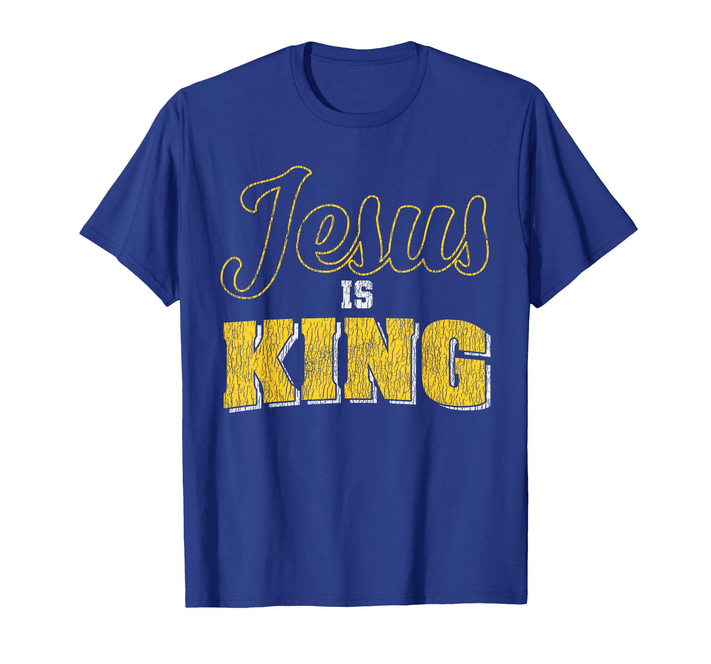 Vintage Jesus Is King Bible Quote Faith Religious Christian T-Shirt