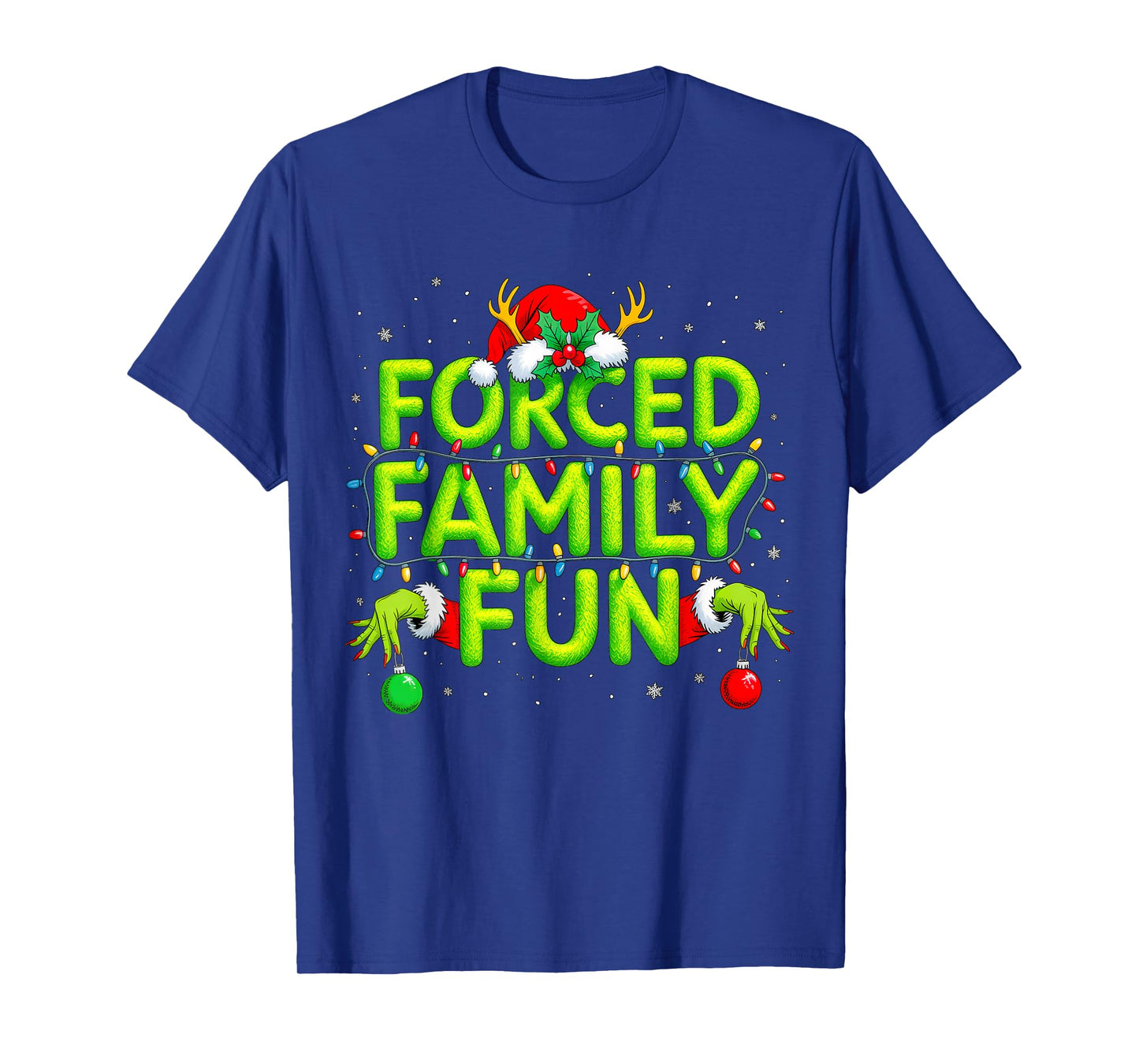 Funny Forced Family Fun Christmas Holiday Shirt Men Kids Boy T-Shirt