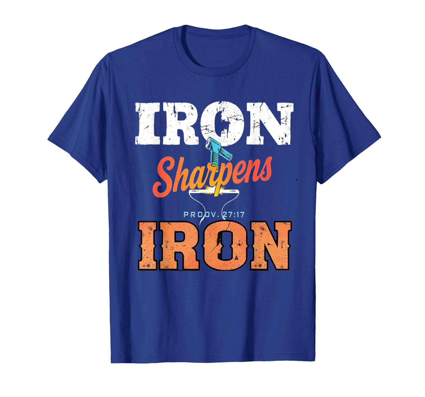 Iron Sharpens Iron Christian Men Bible Scripture Gym Workout T-Shirt