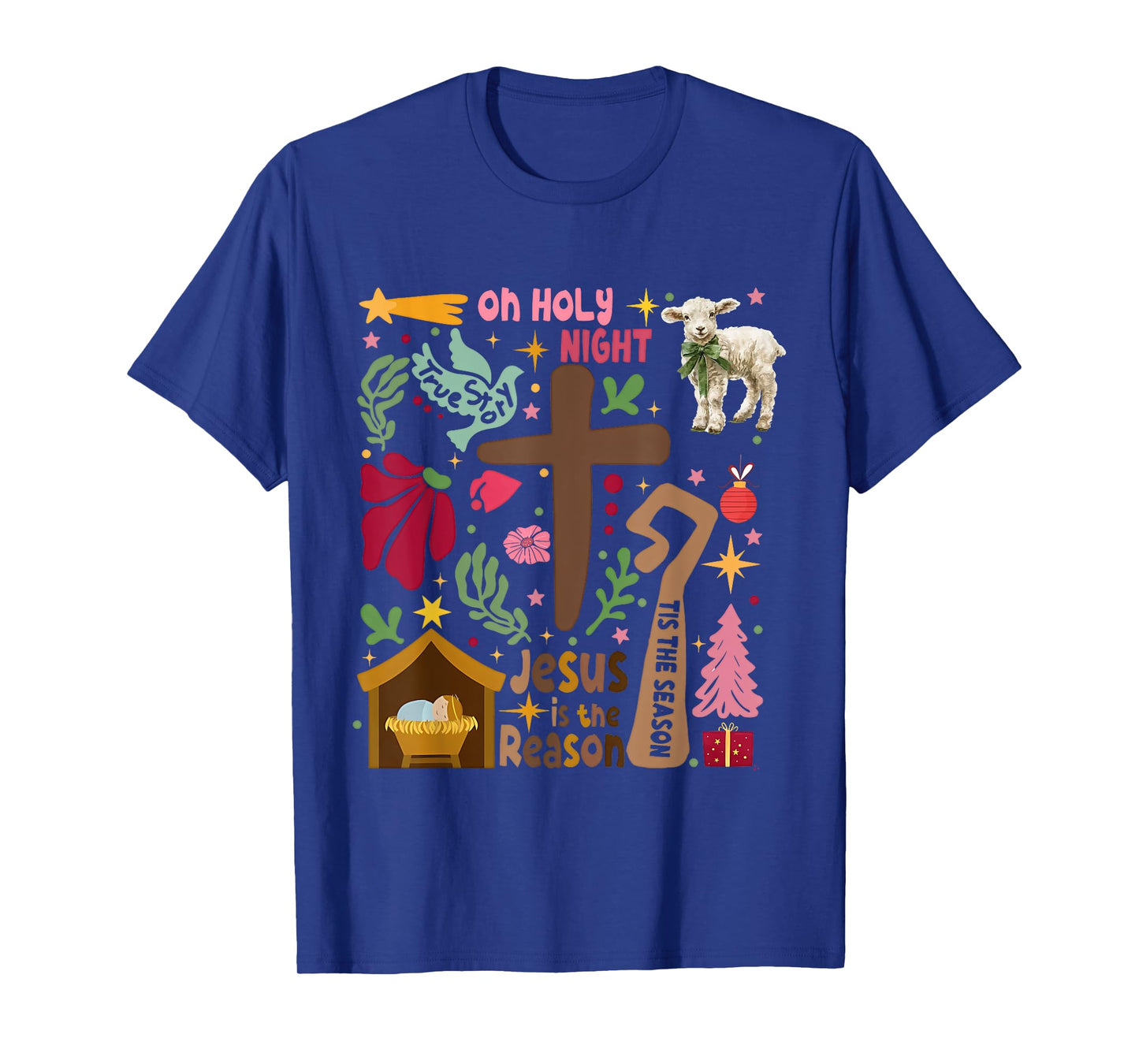 Jesus Christmas Christian Nativity Scene Christian Christmas T-Shirt