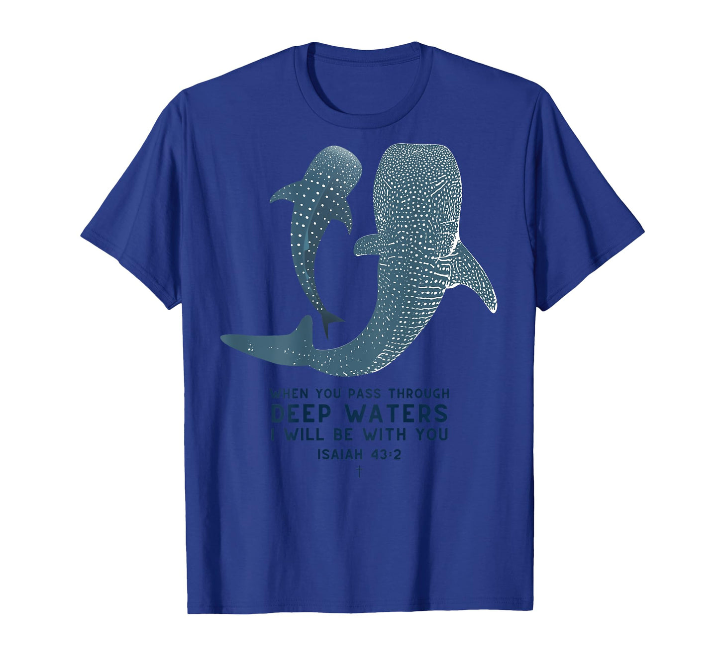 Christian Scripture Jesus Isaiah Whale Shark (On Back) T-Shirt