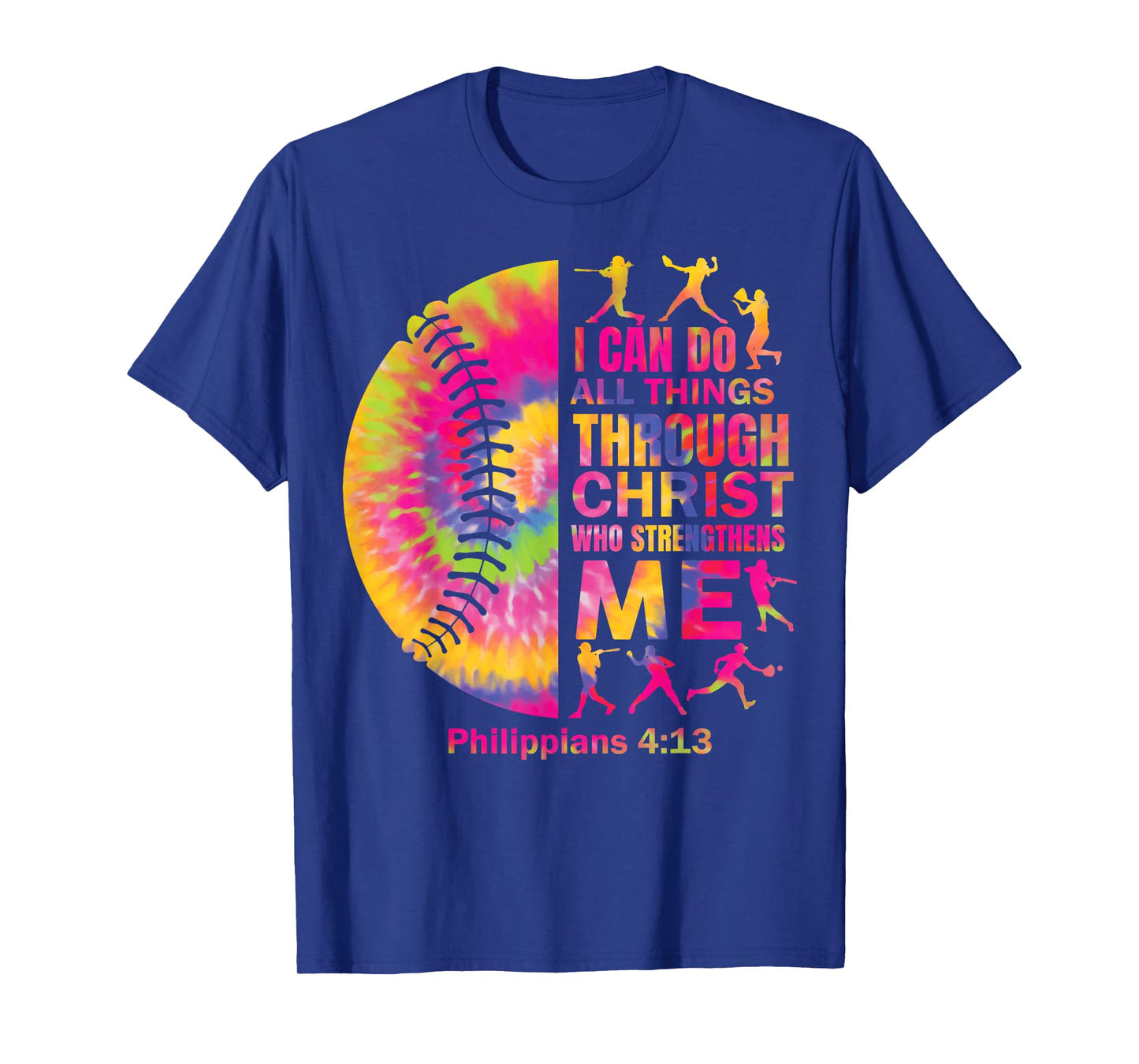 Softball-Shirt Women Girls Teen Christian Christ Tie Dye T-Shirt
