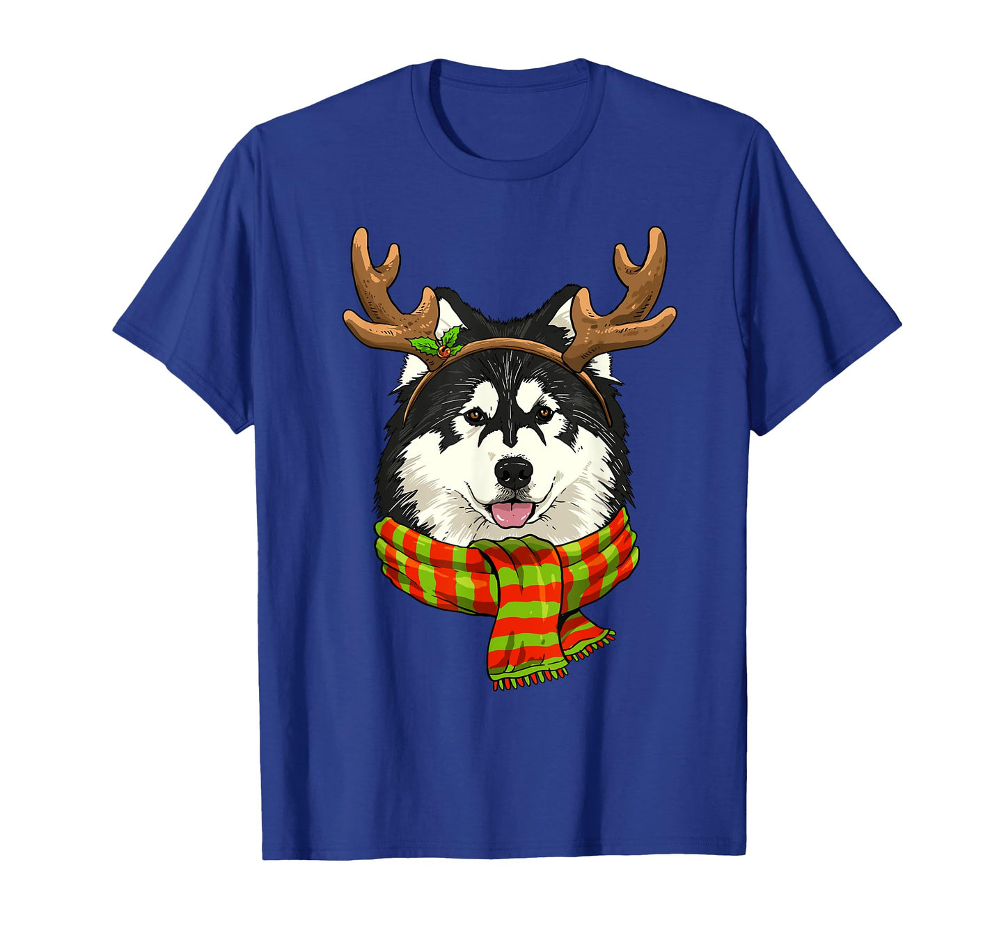 Alaskan Malamute Reindeer Christmas Shirt Xmas Pet Dog Lover T-Shirt